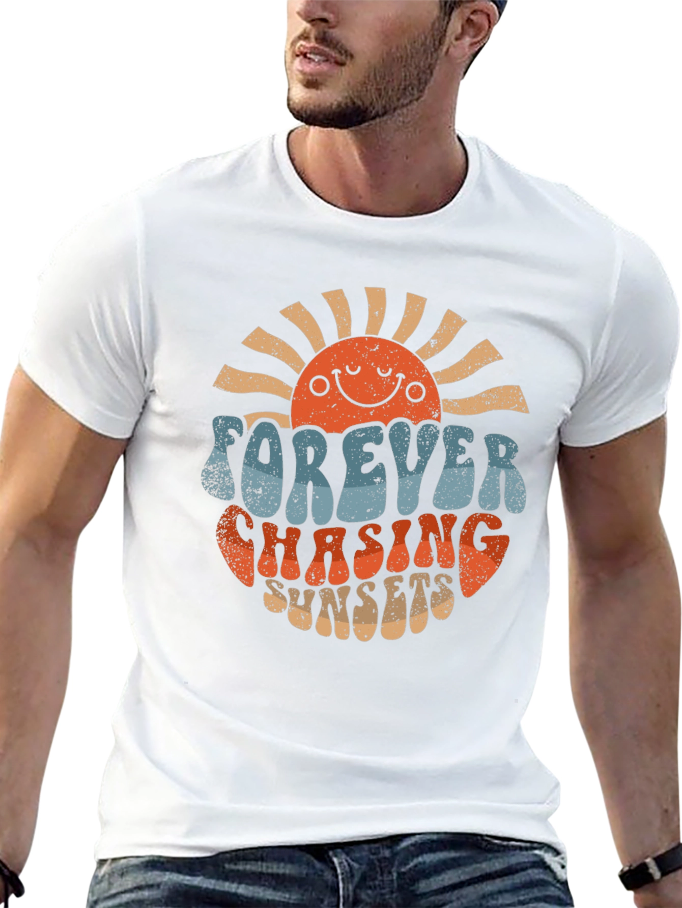 Retro Forever Chasing Sunsets Graphic T-Shirt