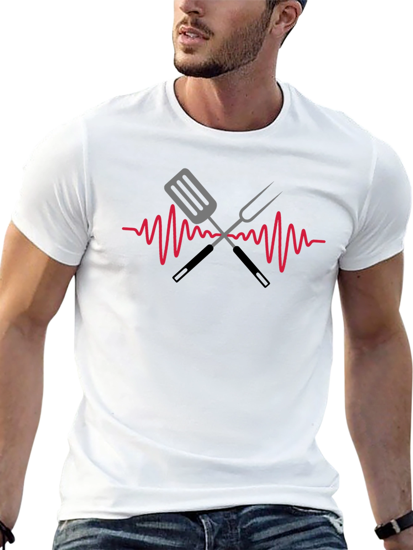 BBQ Heartbeat T-Shirt - Grill Master Tee
