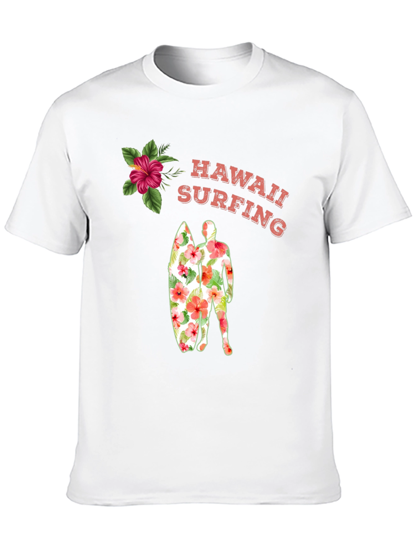 Hawaii Surfing Floral Graphic Tee