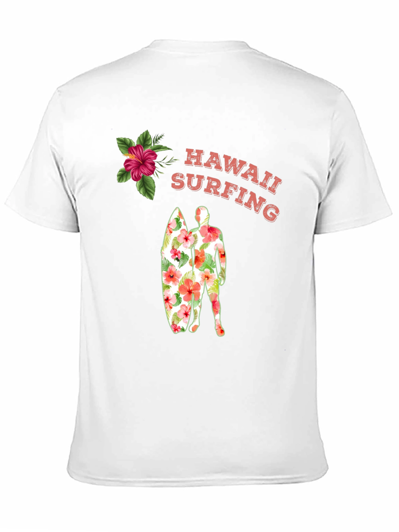Hawaii Surfing Floral Graphic Tee