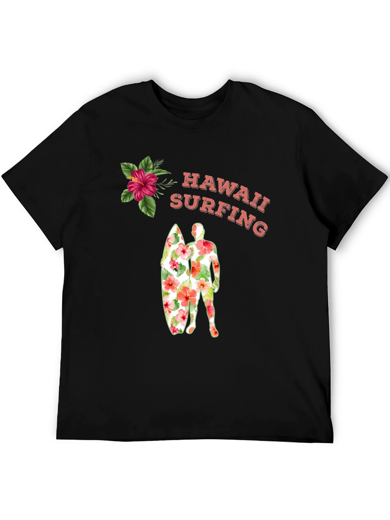 Hawaii Surfing Floral Graphic Tee