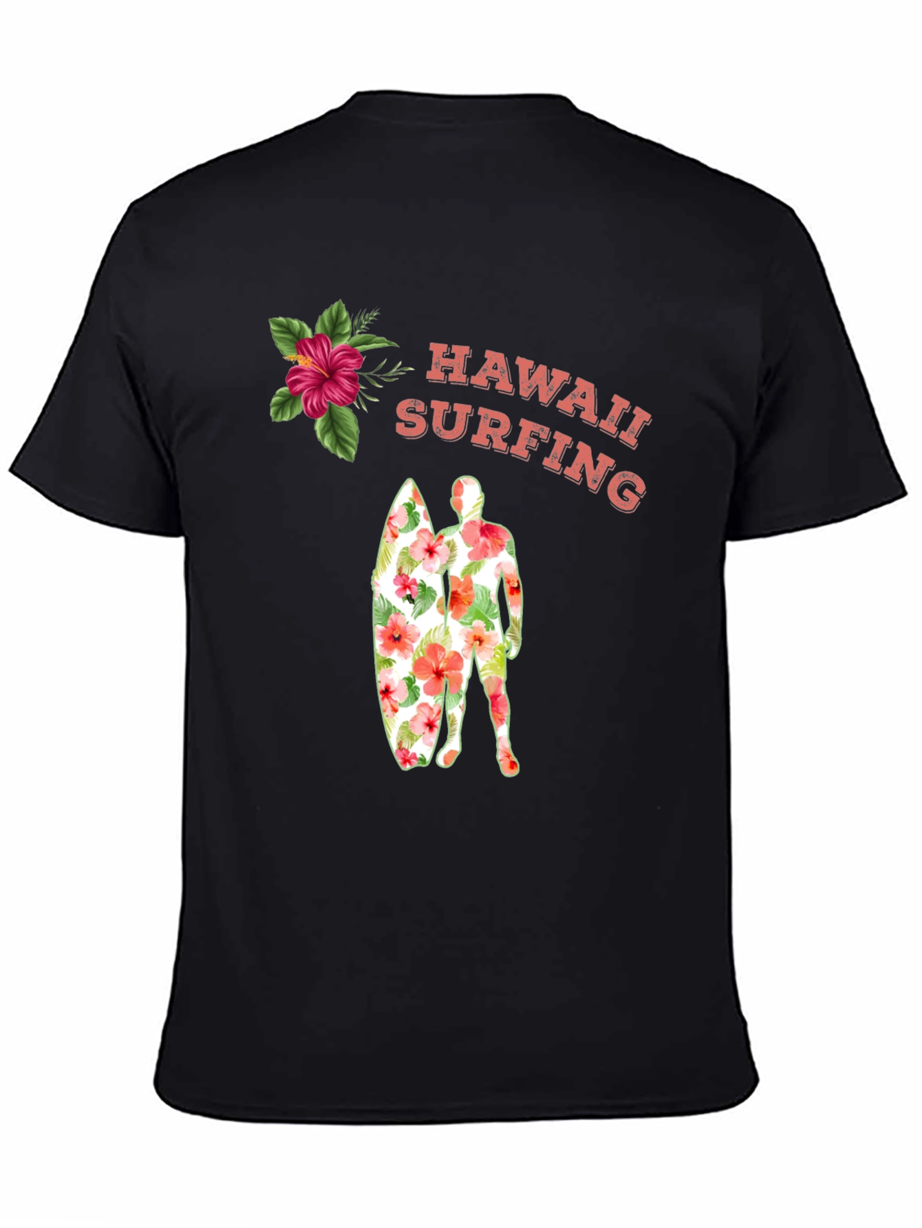 Hawaii Surfing Floral Graphic Tee
