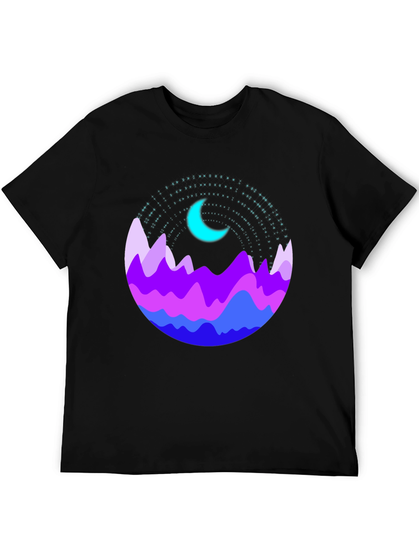 Mountain Moonscape Graphic Tee - Mens Black T-Shirt