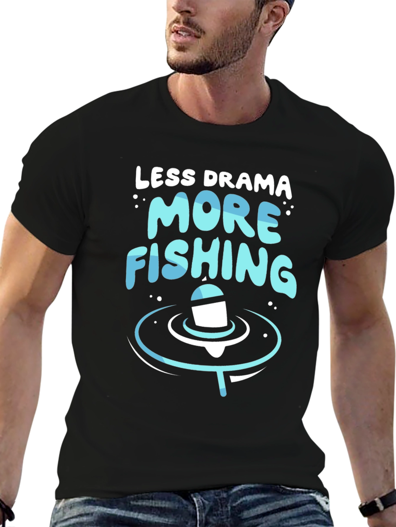 Less Drama More Fishing Graphic T-Shirt