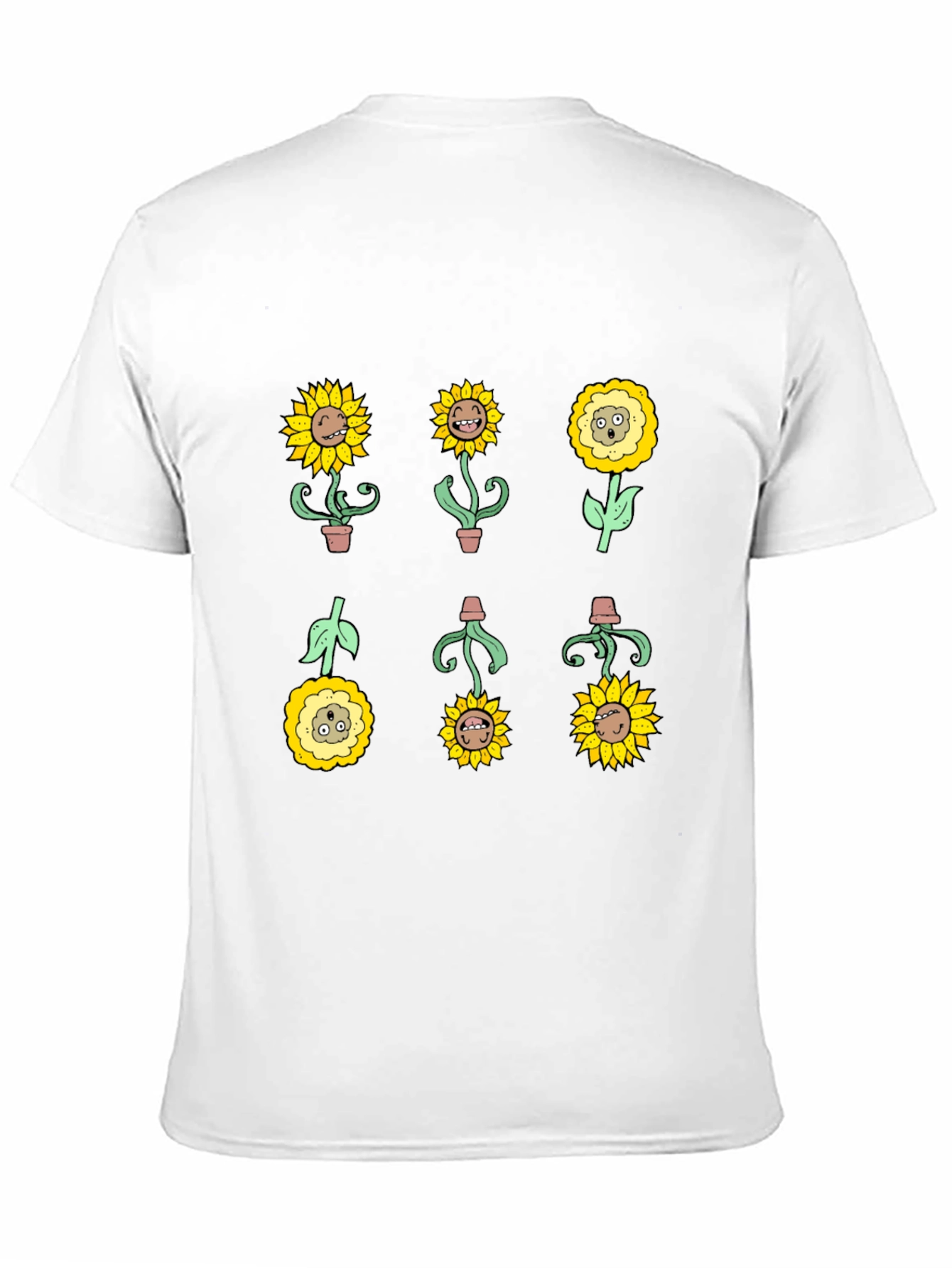 Sunflower Character Graphic Tee - Black Cotton Blend