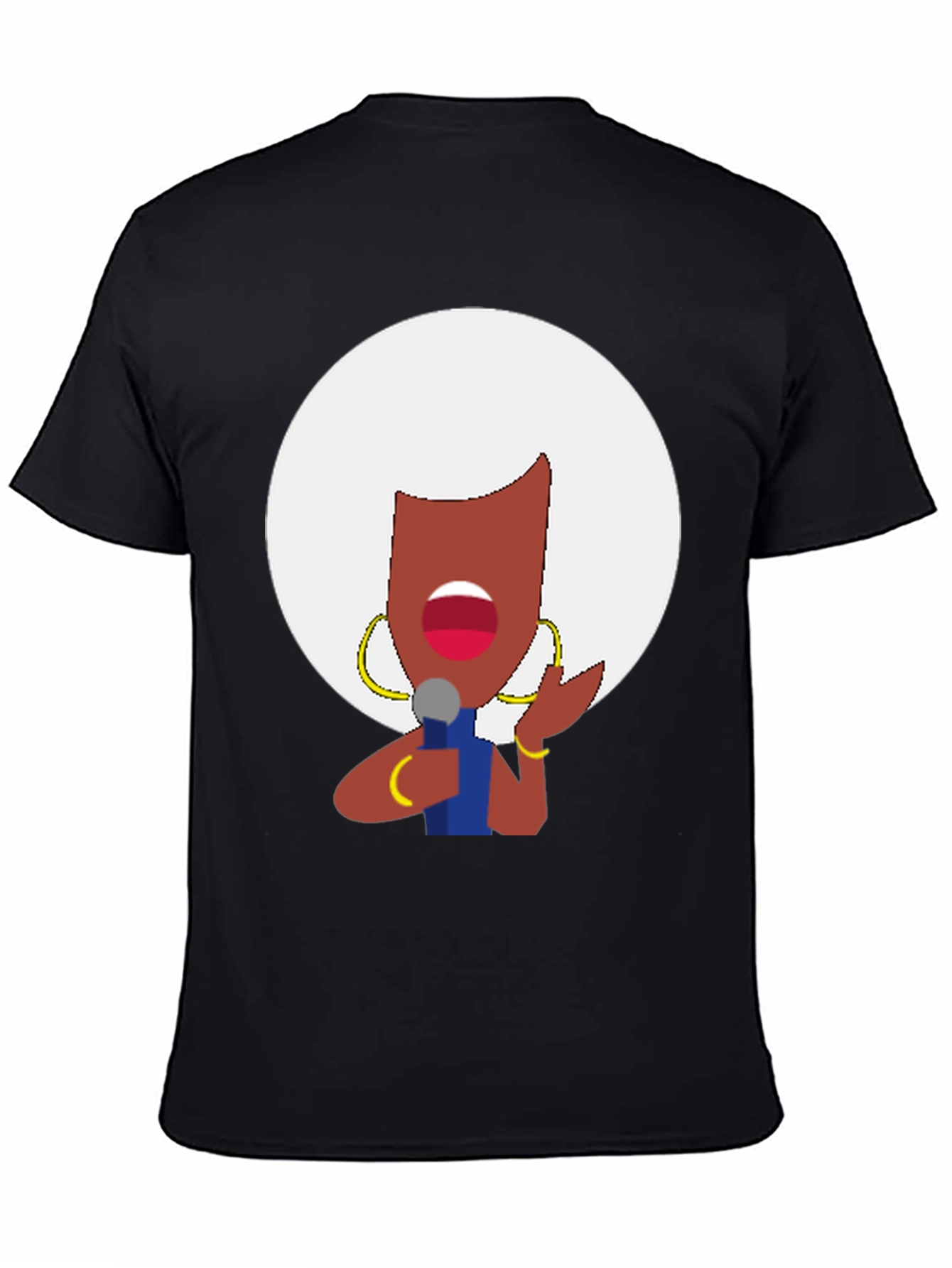 Retro Afro Diva Graphic Tee - Classic Black T-Shirt