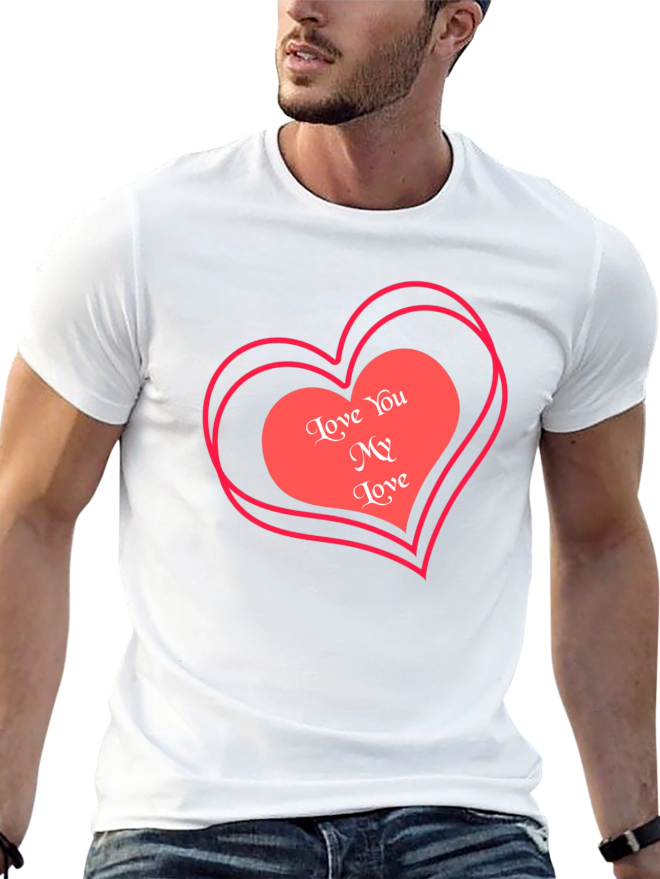 Love You My Love Valentines Black T-Shirt