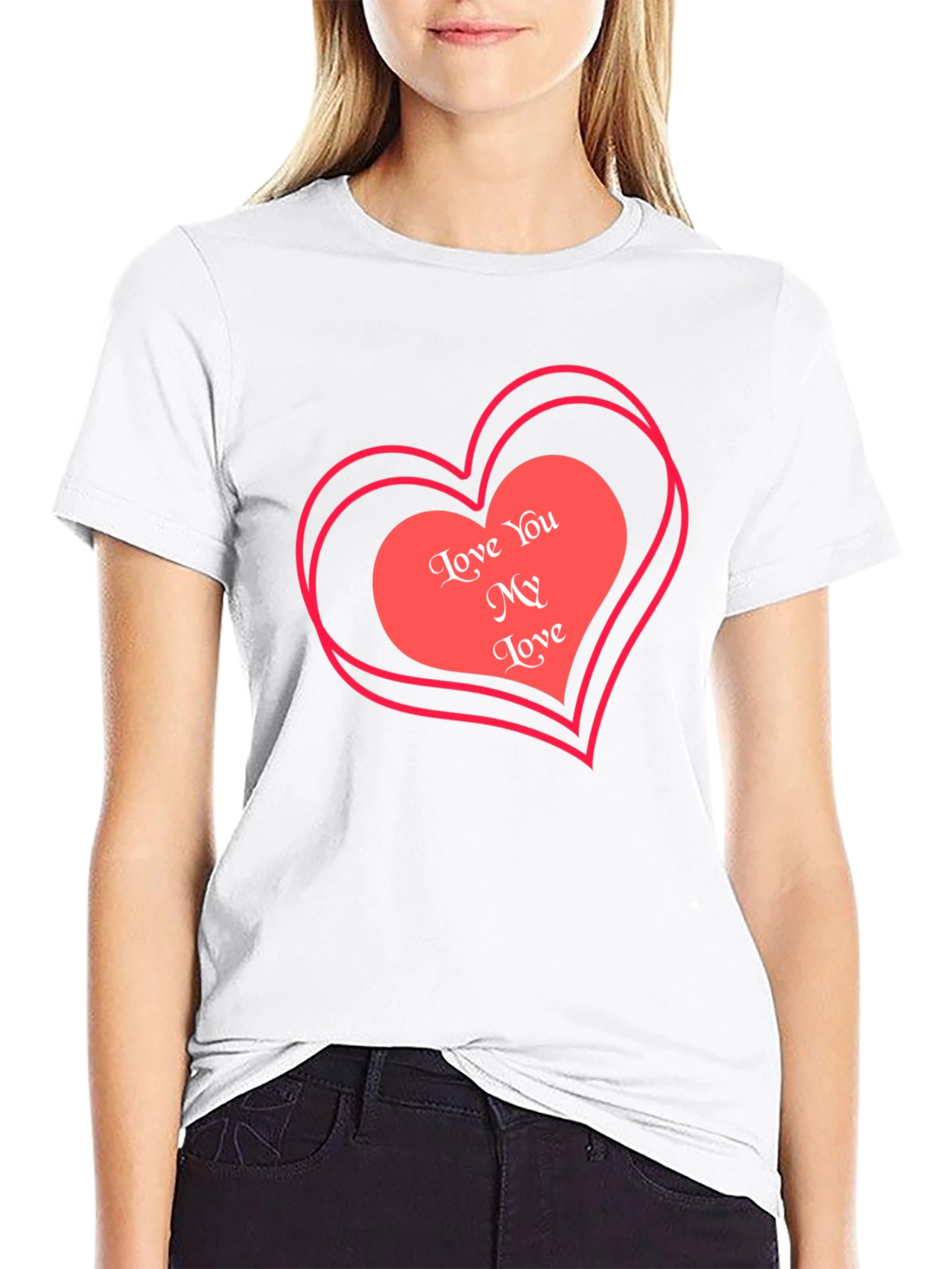 Love You My Love Valentines Black T-Shirt