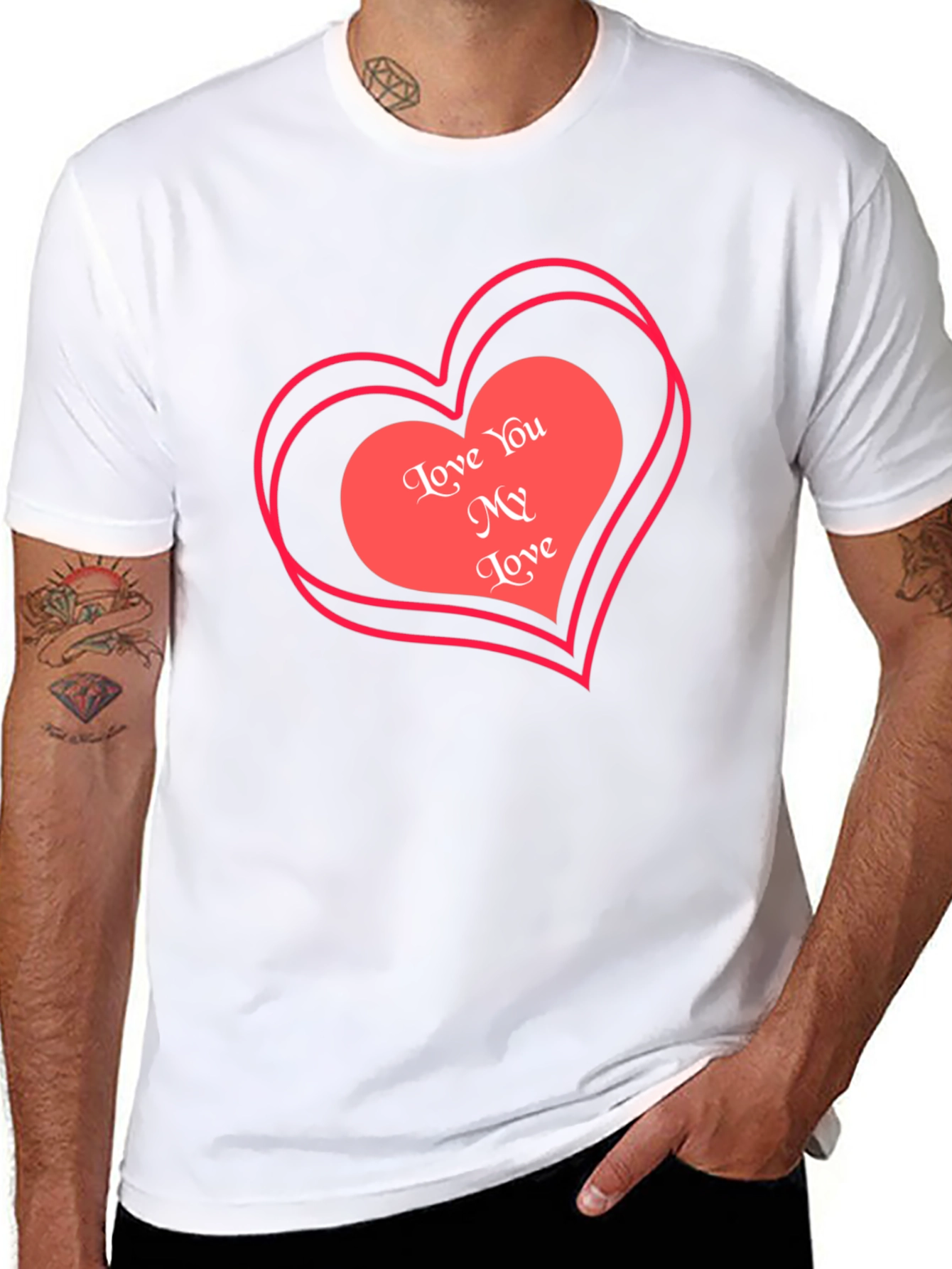 Love You My Love Valentines Black T-Shirt