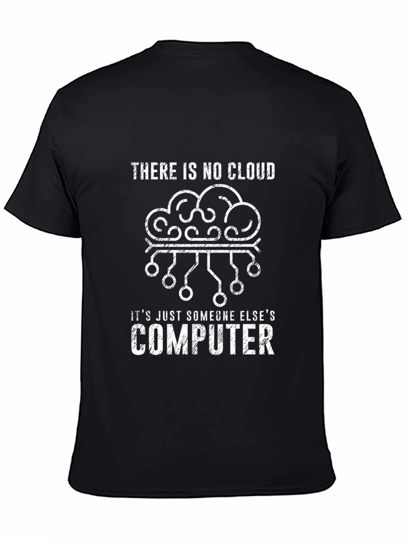 Geek Humor Cloud Computer T-Shirt - Black