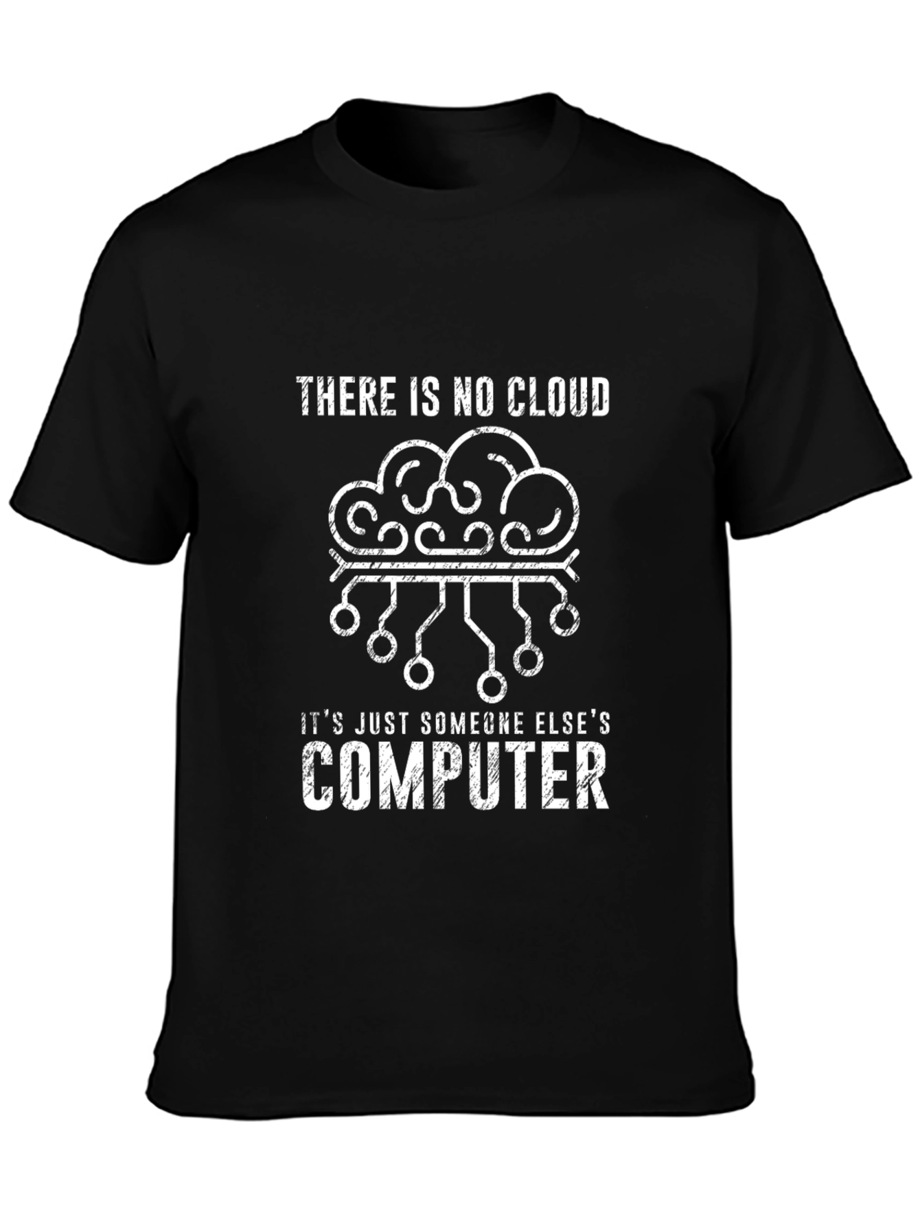 Geek Humor Cloud Computer T-Shirt - Black
