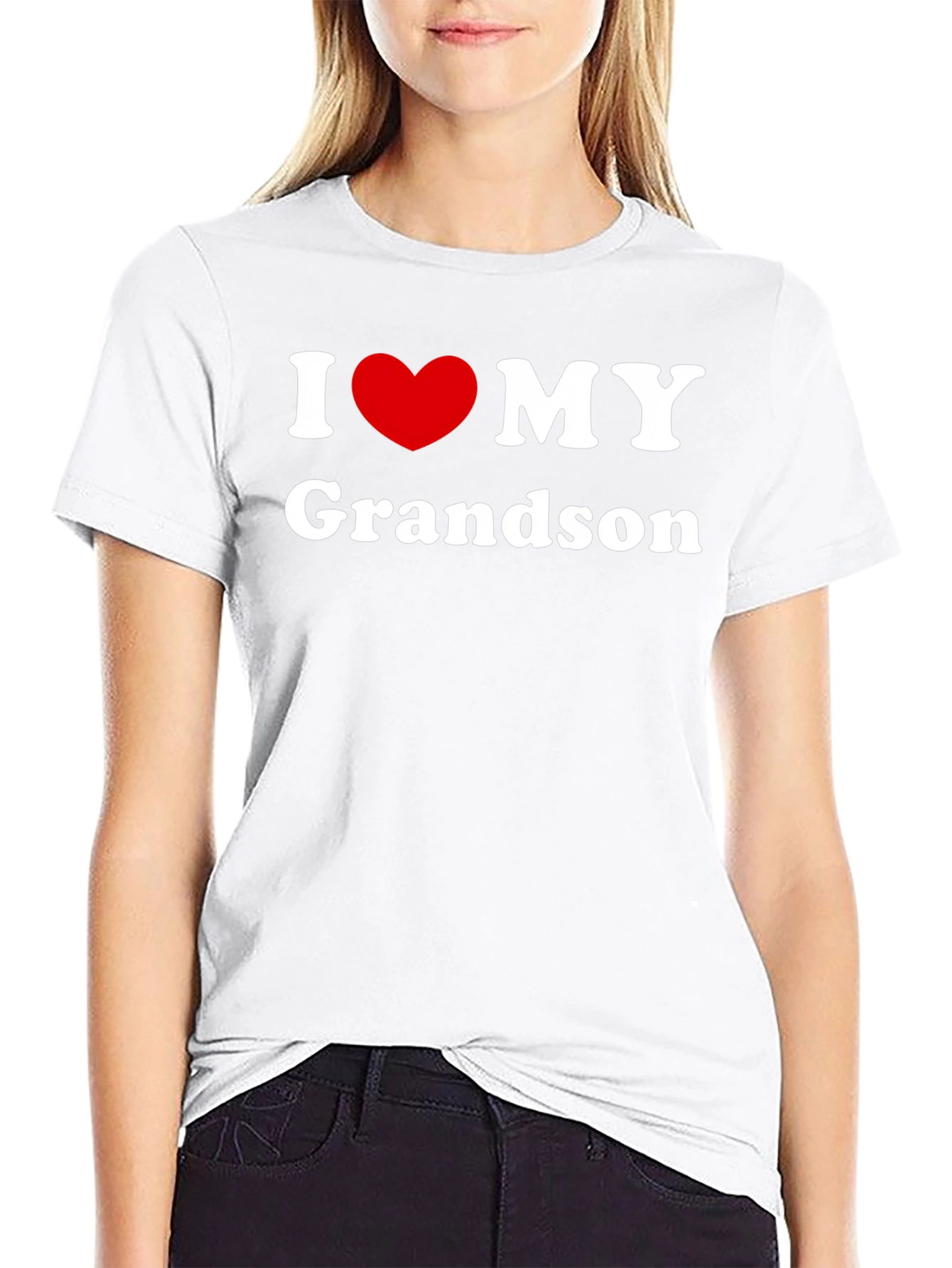 I Love My Grandson Black T-Shirt