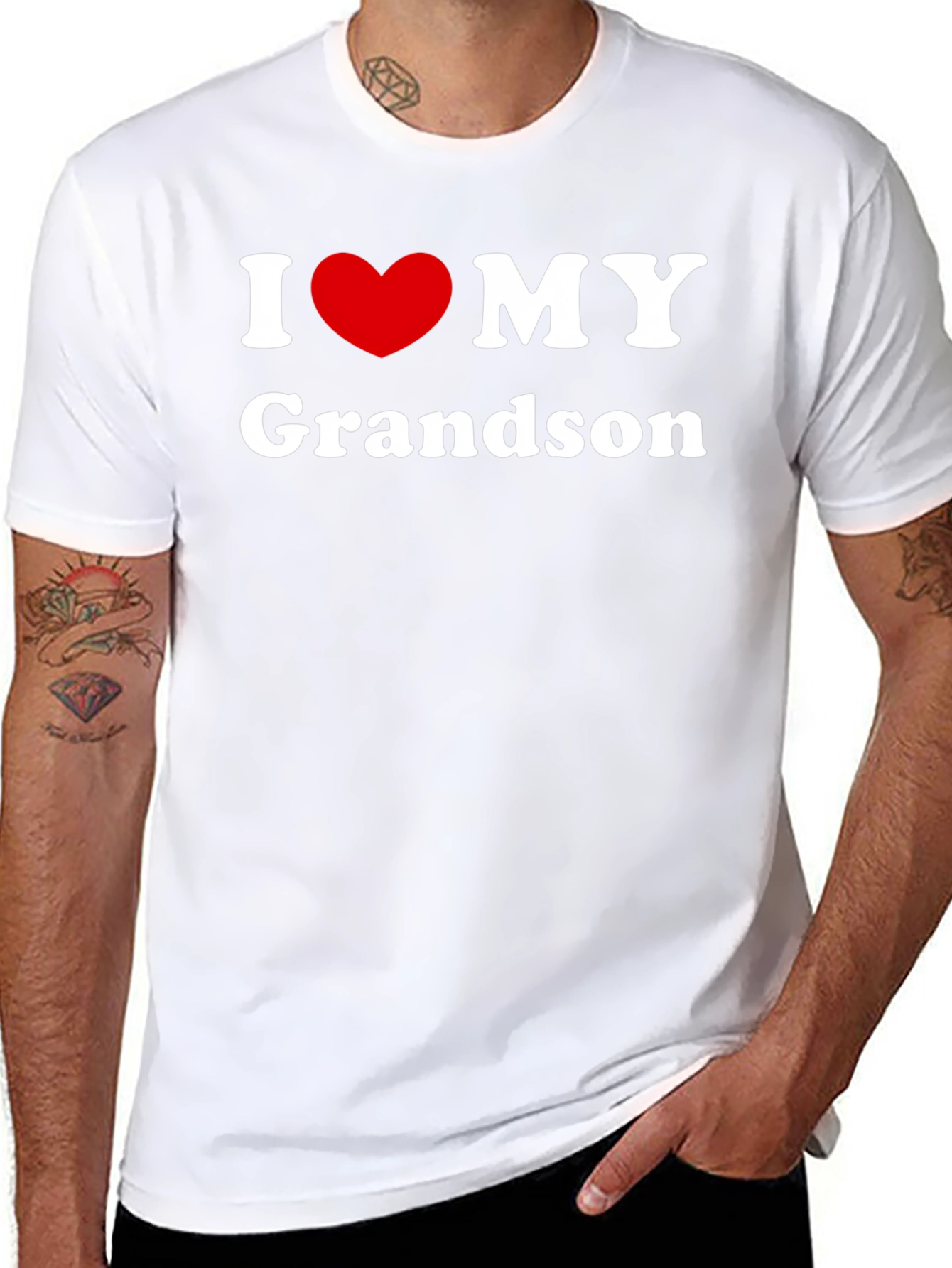 I Love My Grandson Black T-Shirt