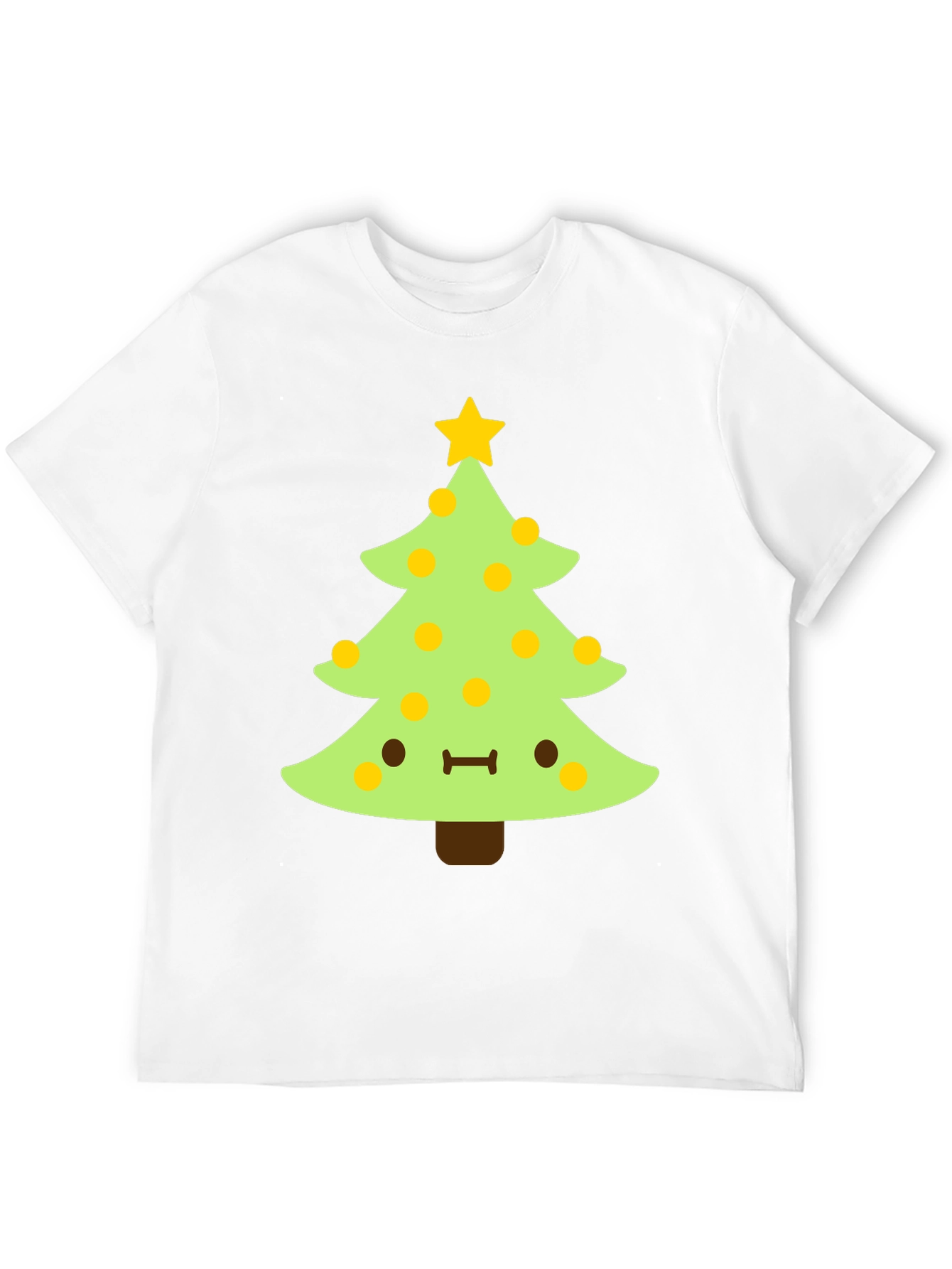 Kawaii Christmas Tree Black T-Shirt