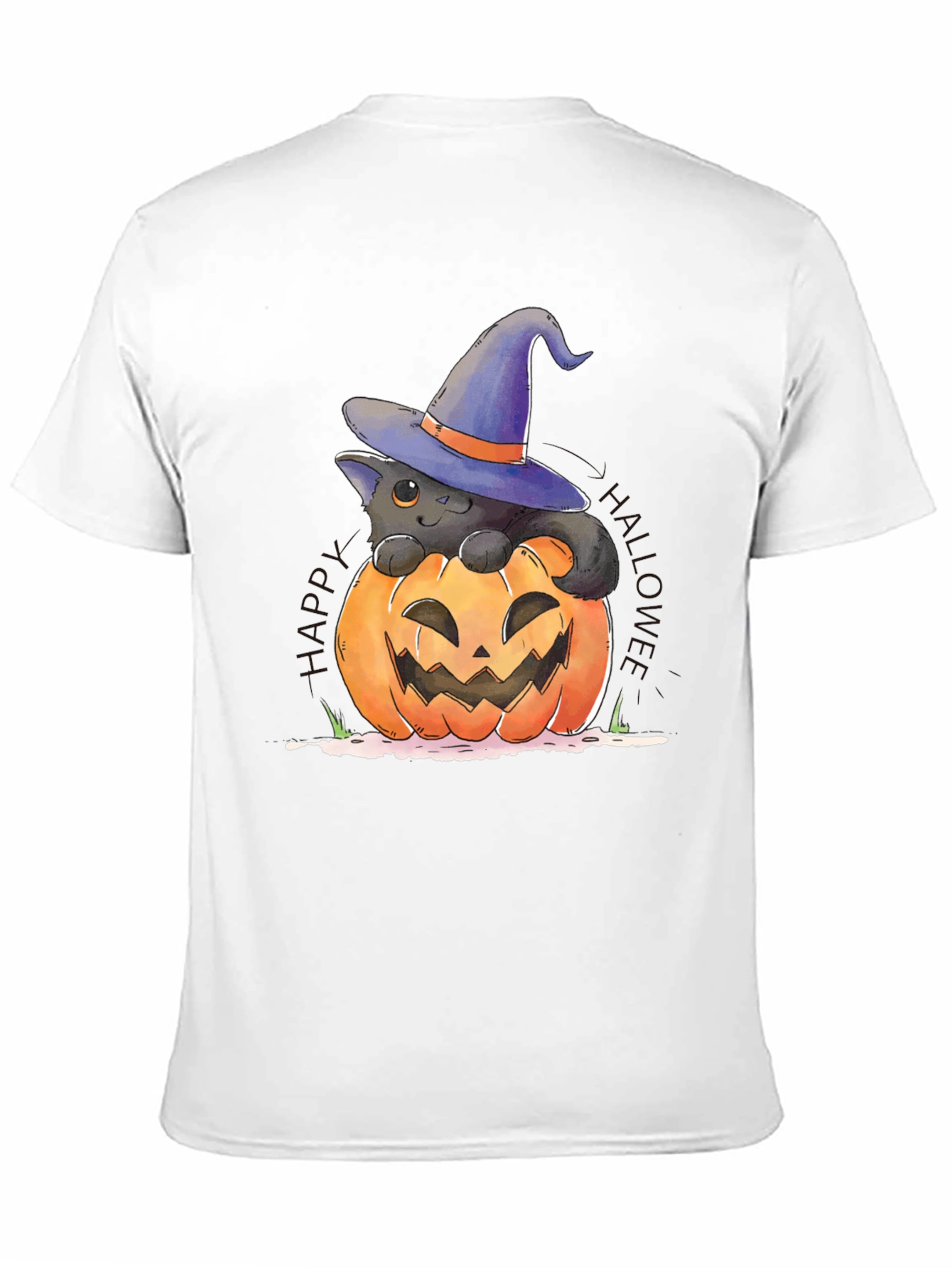 Halloween Cat in Pumpkin T-Shirt