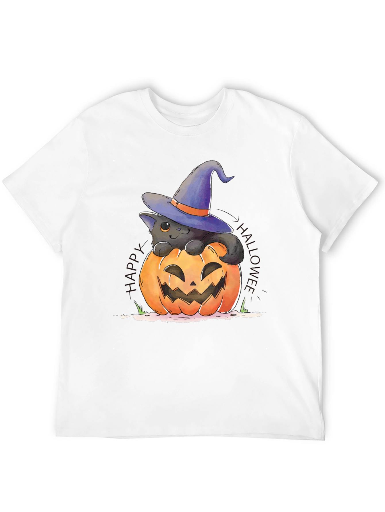Halloween Cat in Pumpkin T-Shirt
