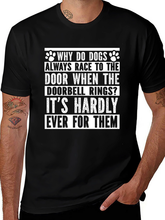 Funny Dog T-Shirt - Doorbell Race