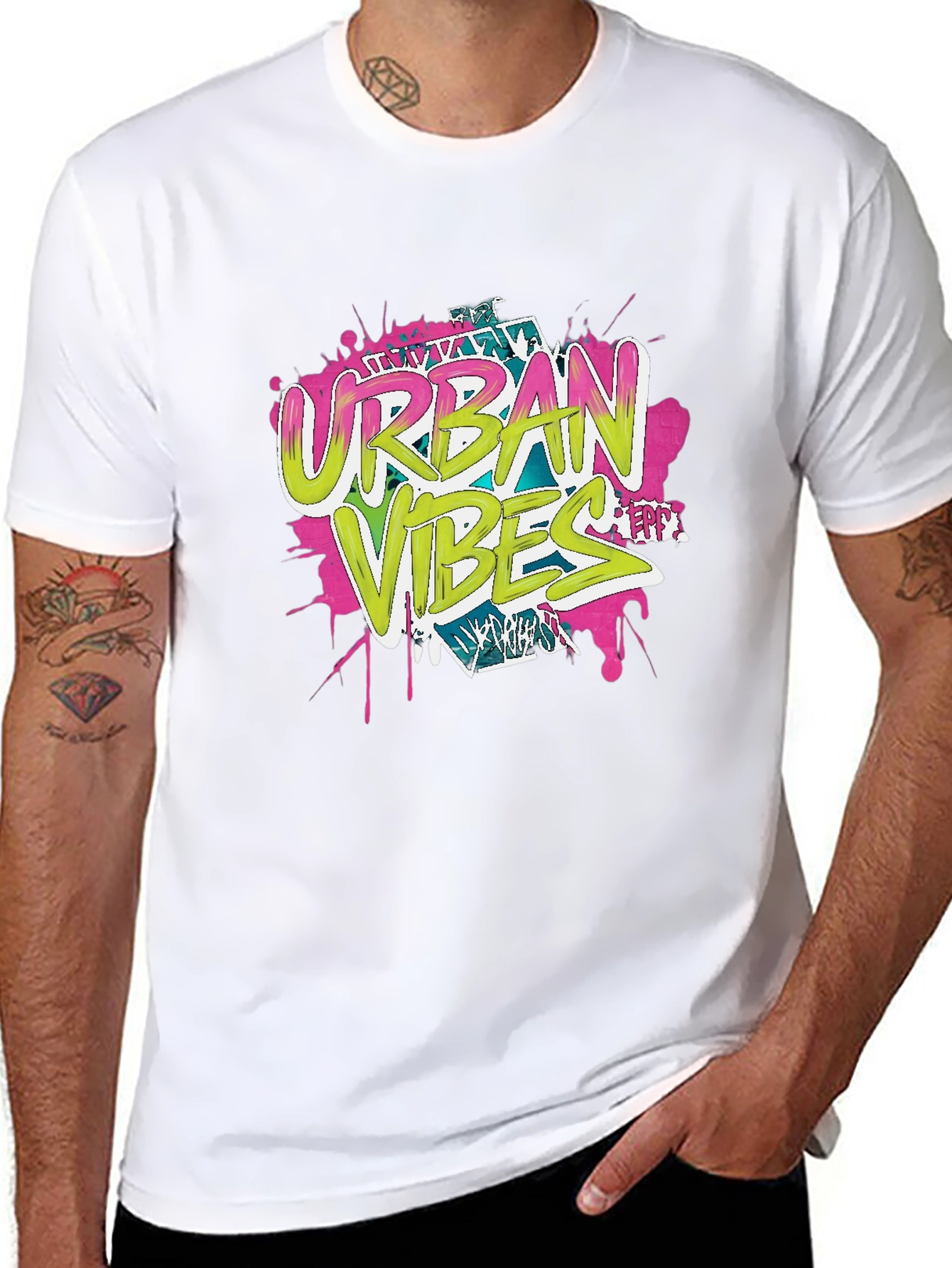 Urban Vibes Graphic Print Black T-Shirt