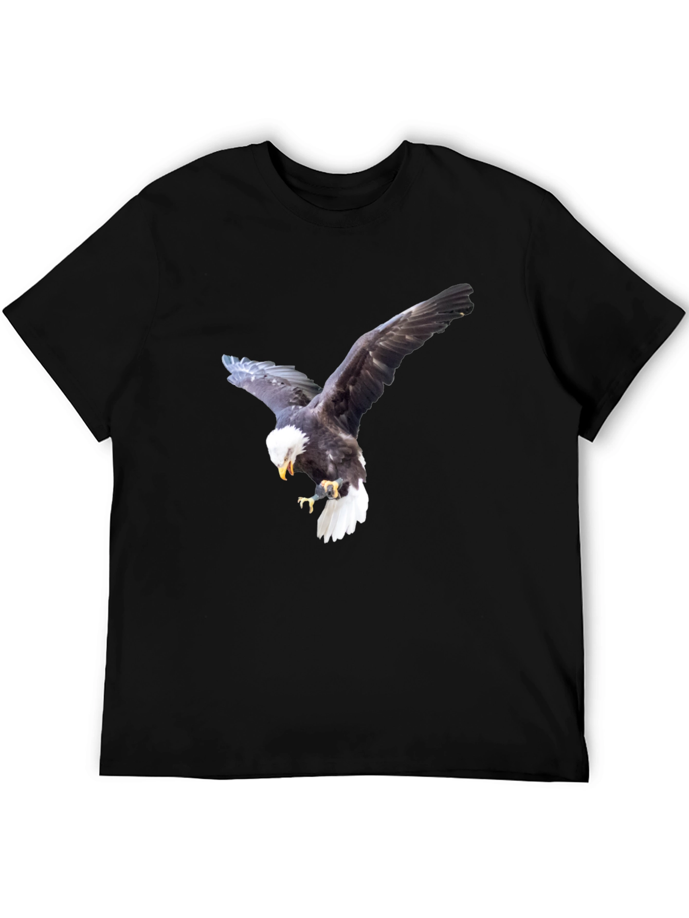 Bald Eagle Graphic Tee - Black Cotton Blend