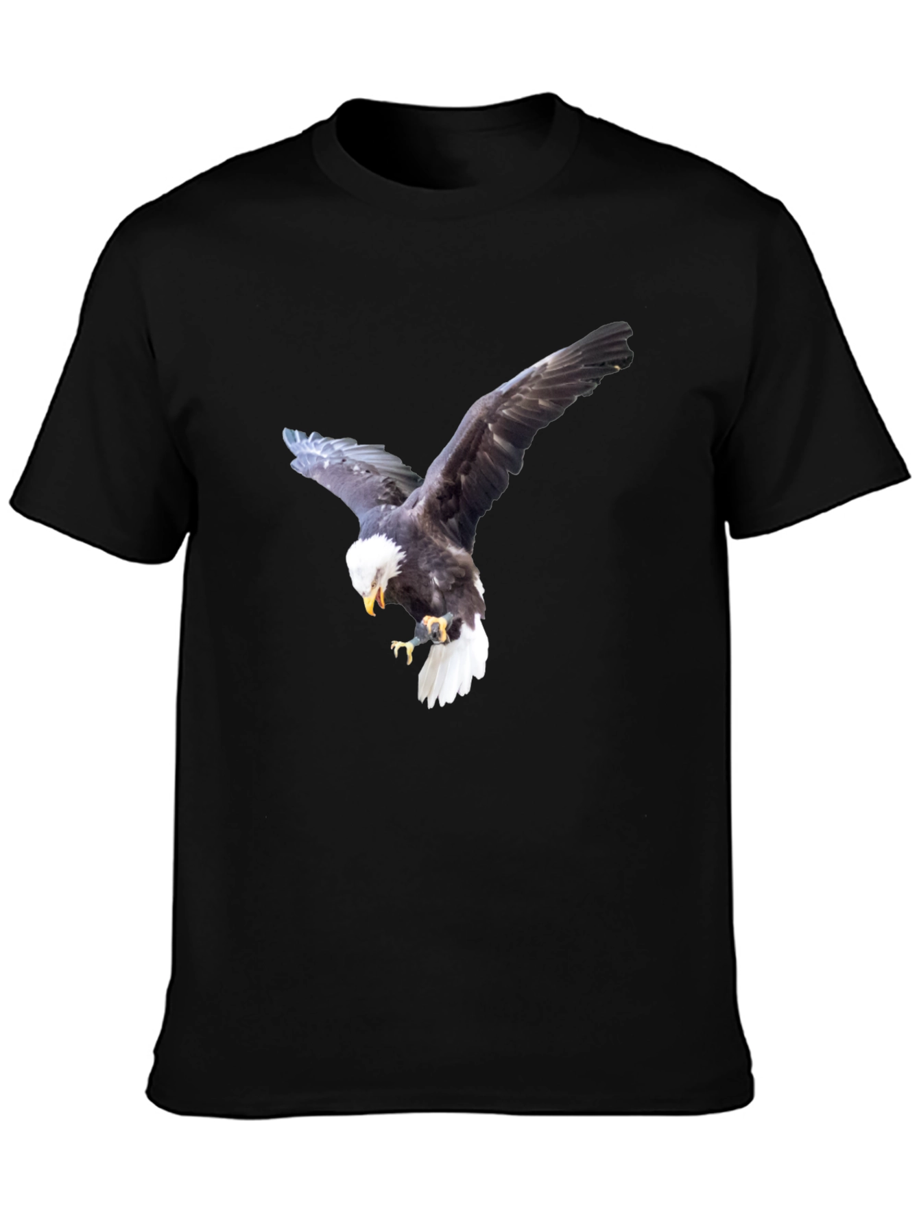 Bald Eagle Graphic Tee - Black Cotton Blend