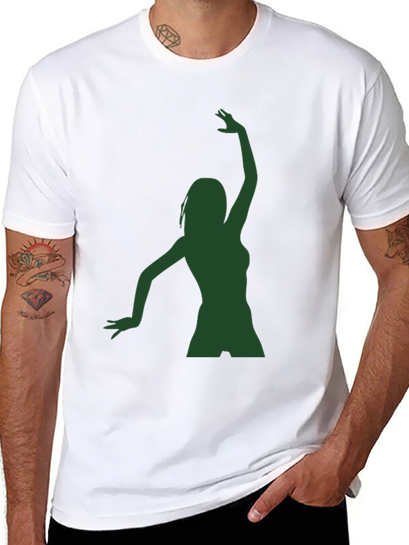 Silhouette Dance Graphic Tee - Black Cotton Blend