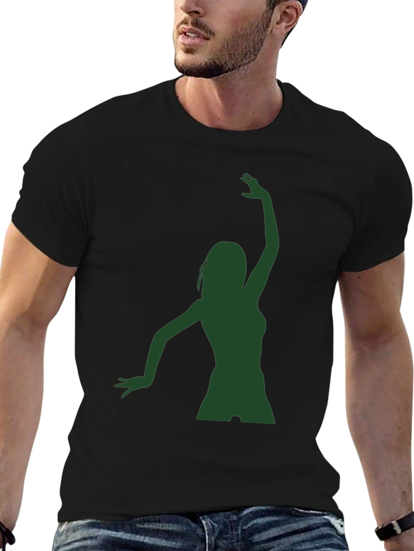 Silhouette Dance Graphic Tee - Black Cotton Blend
