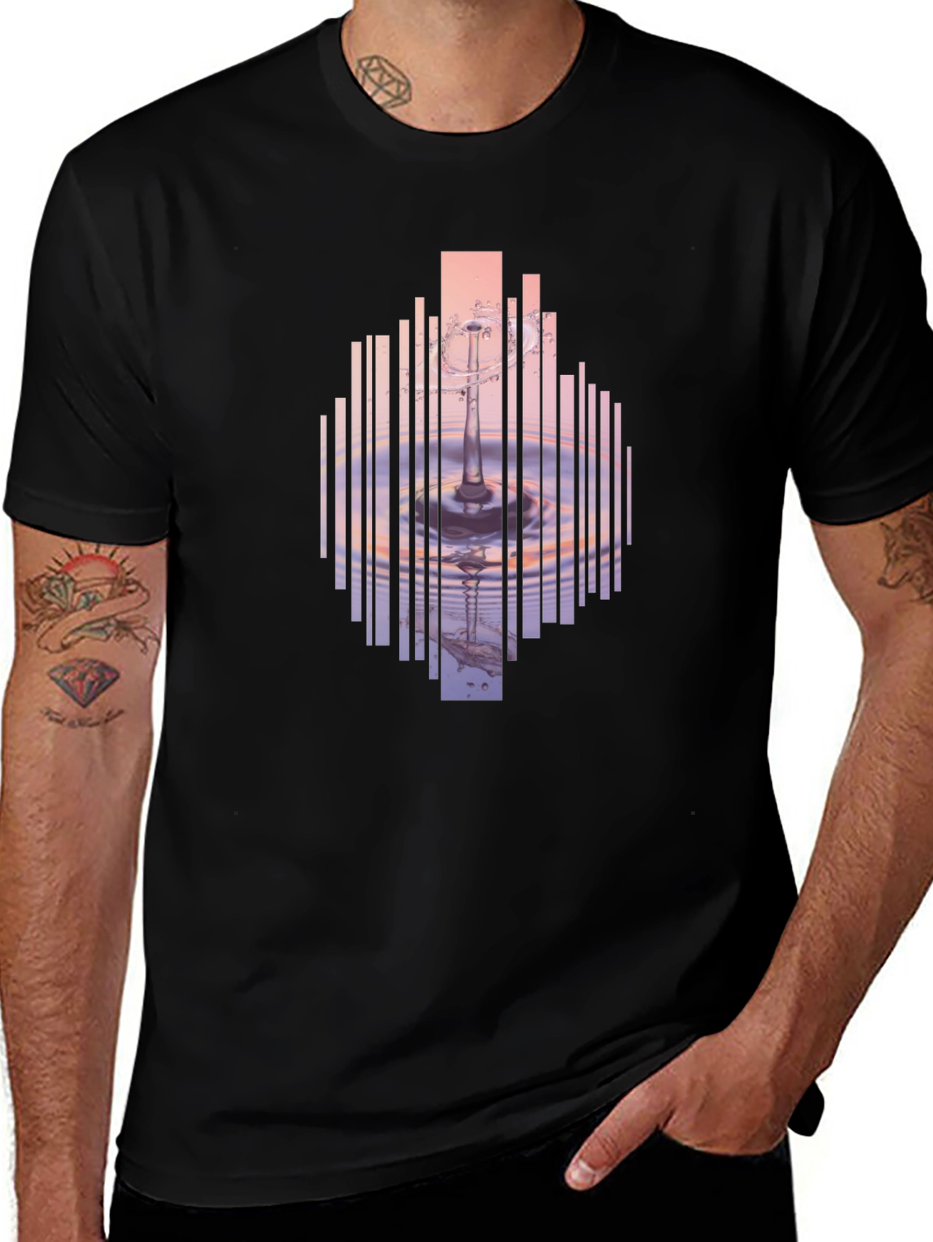 Abstract Water Ripple Graphic T-Shirt