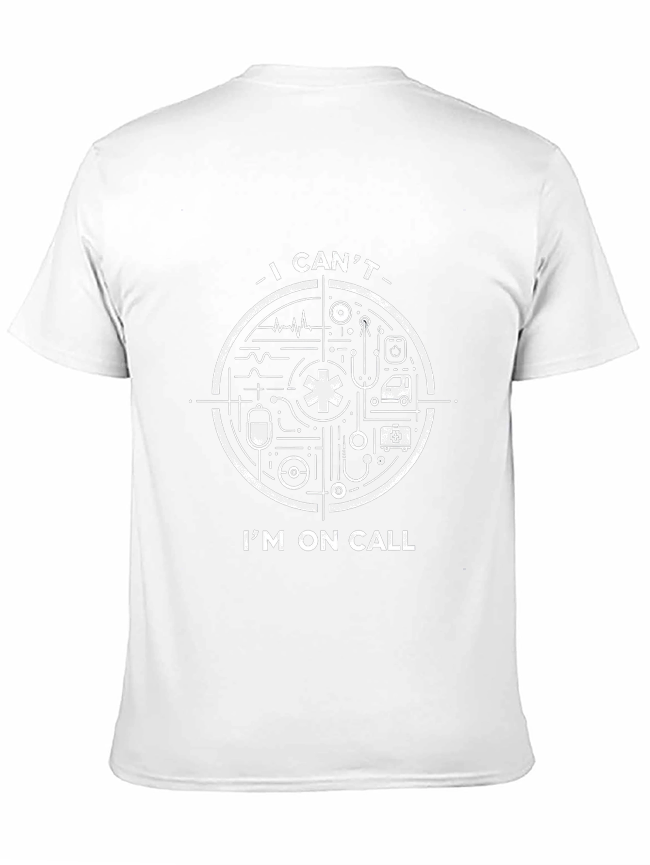 I Cant Im On Call Black Graphic T-Shirt