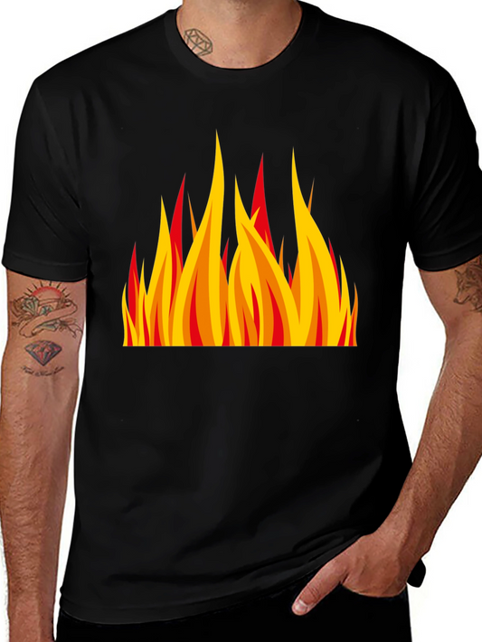 Fiery Flame Graphic Black T-Shirt