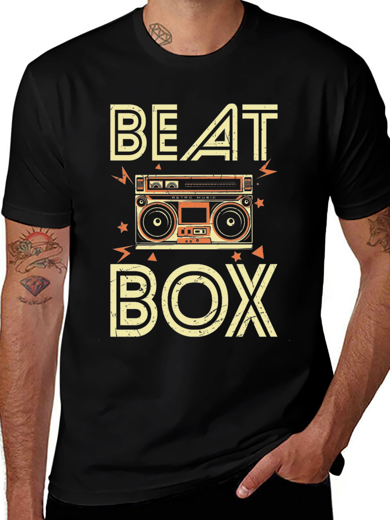 Retro Beat Box T-Shirt - Classic Music Style
