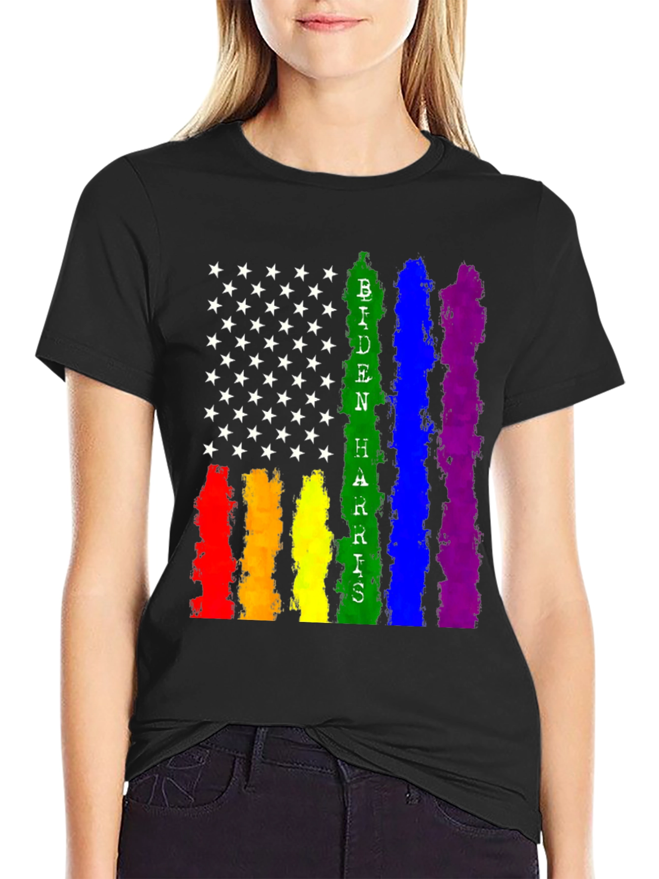 Biden Harris Pride Flag T-Shirt