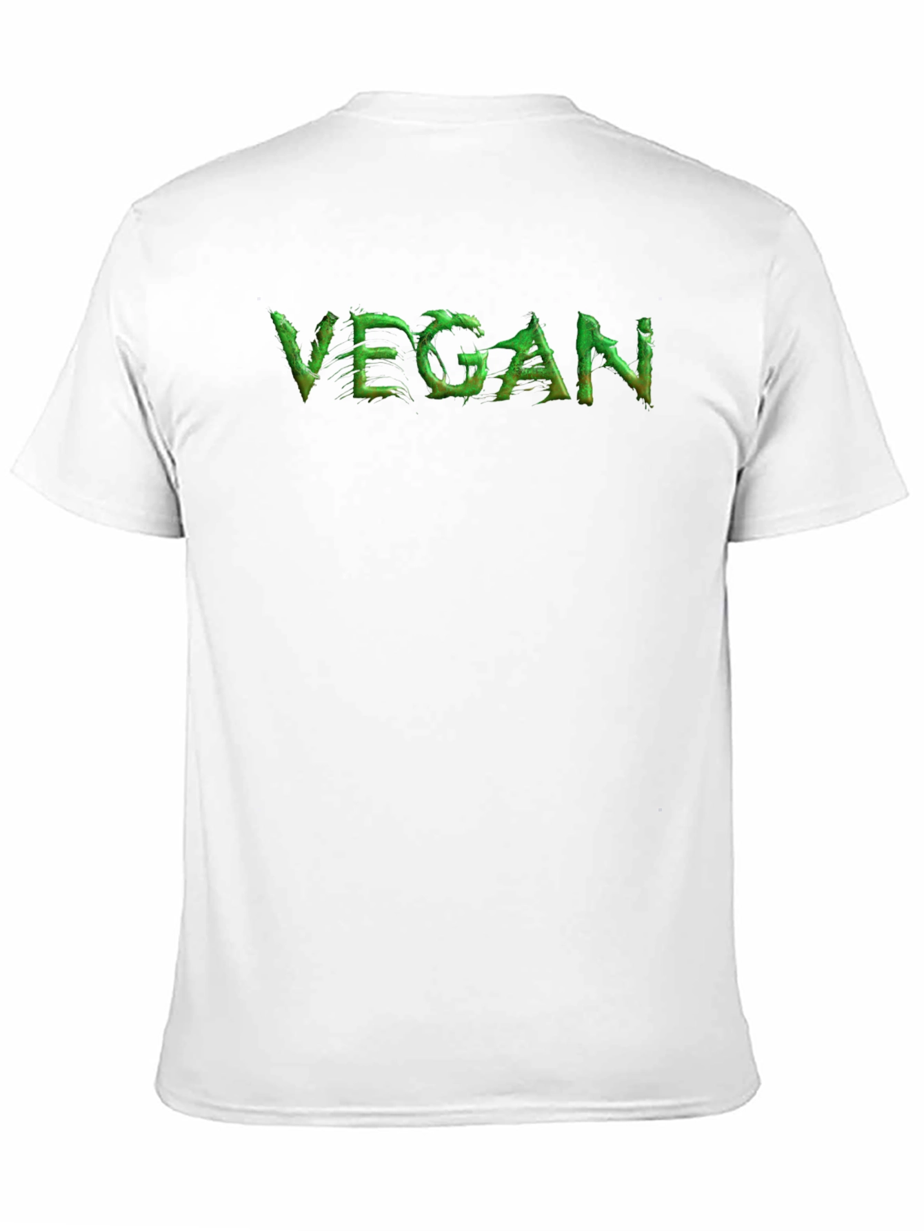 Vegan Statement Tee - Green Lettering Black Cotton