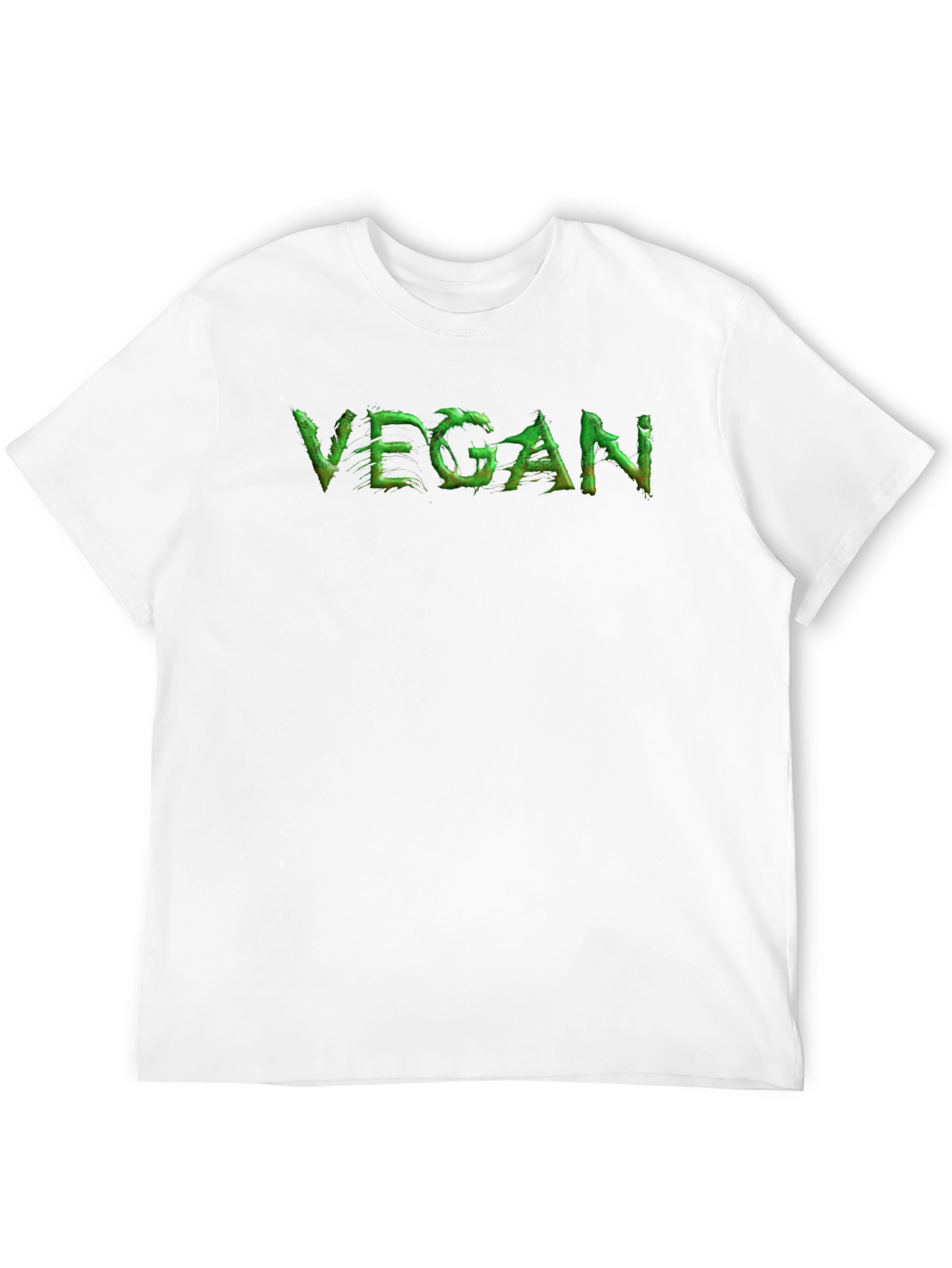 Vegan Statement Tee - Green Lettering Black Cotton