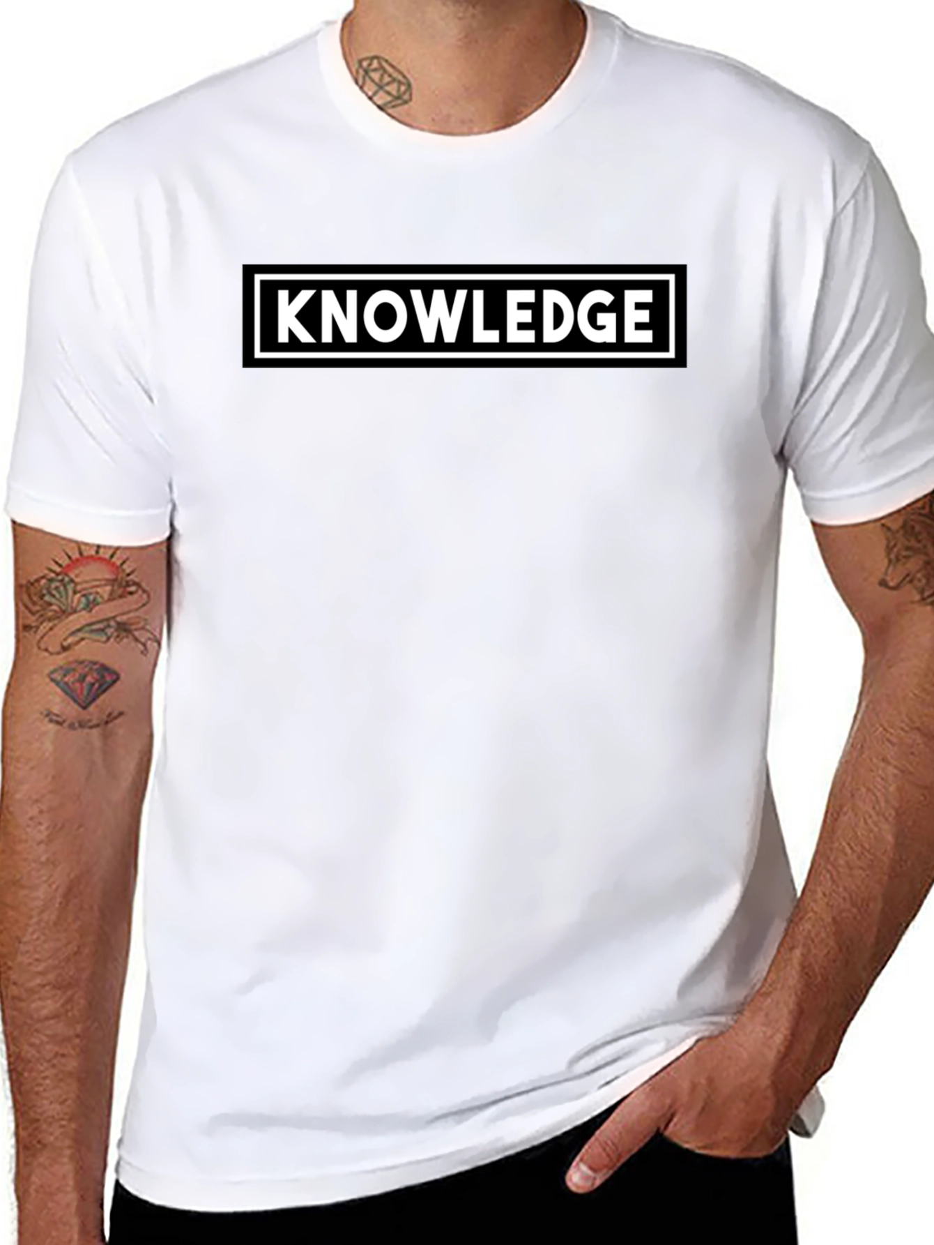 Knowledge Black T-Shirt - Smart Casual Style