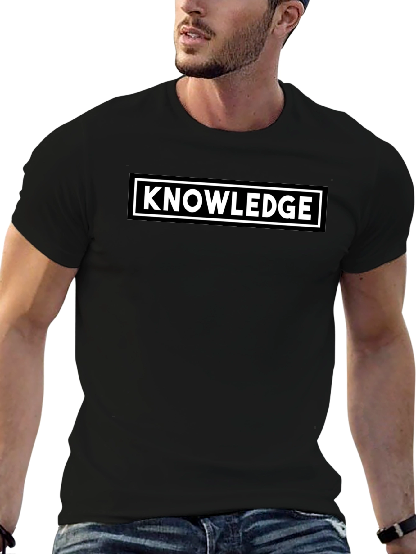 Knowledge Black T-Shirt - Smart Casual Style