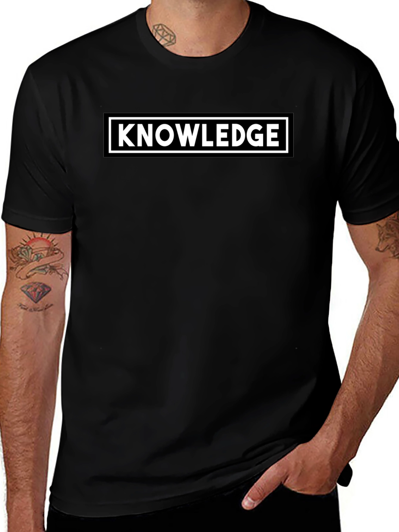 Knowledge Black T-Shirt - Smart Casual Style