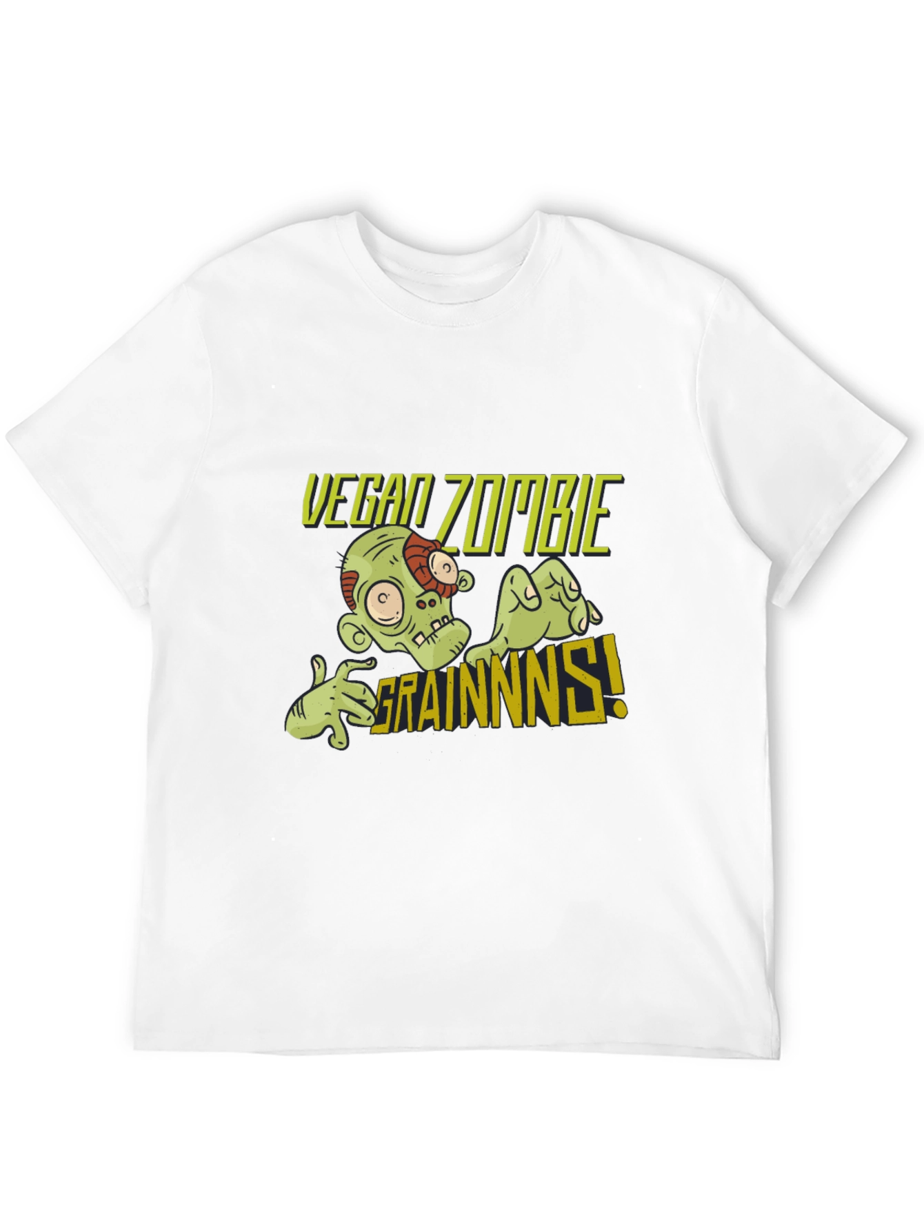 Vegan Zombie Grainns T-Shirt -  Mens Black Tee