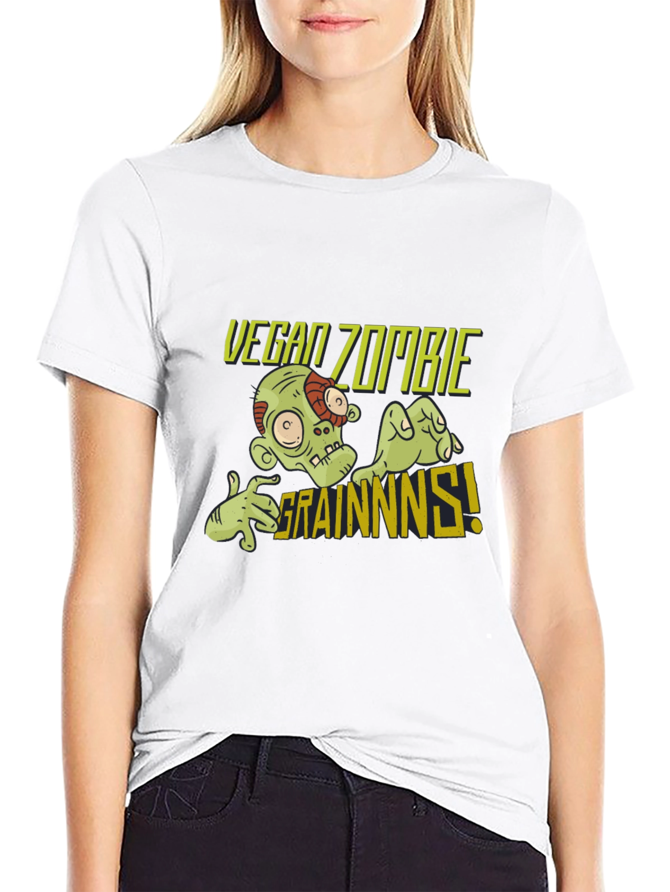 Vegan Zombie Grainns T-Shirt -  Mens Black Tee