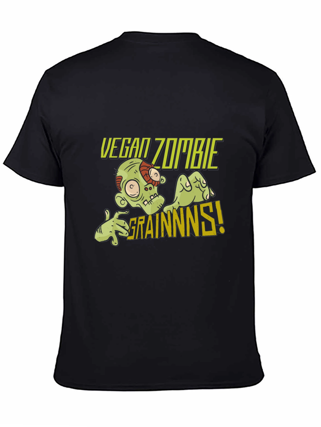 Vegan Zombie Grainns T-Shirt -  Mens Black Tee