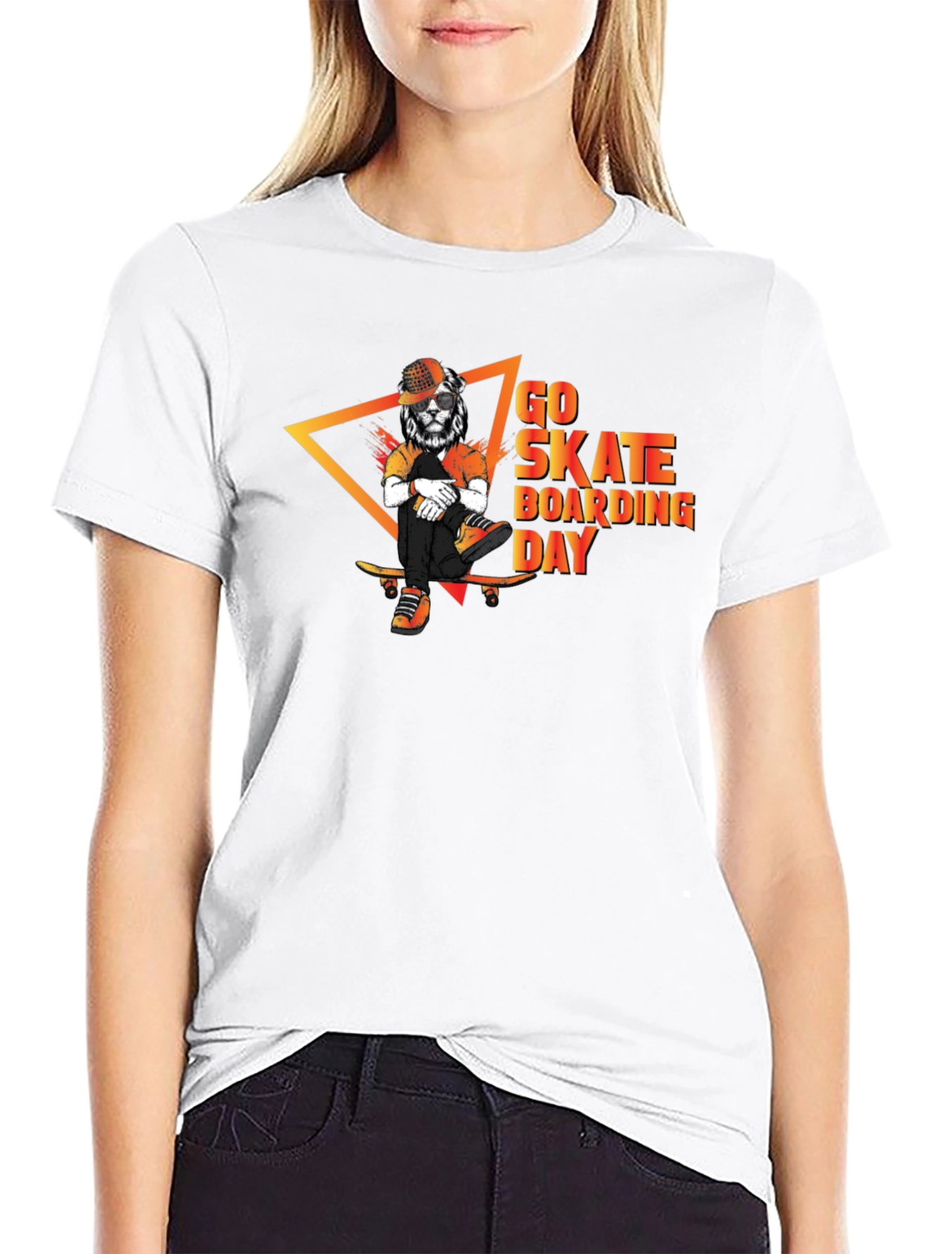 Go Skateboarding Day T-Shirt Lion Skater Graphic Tee