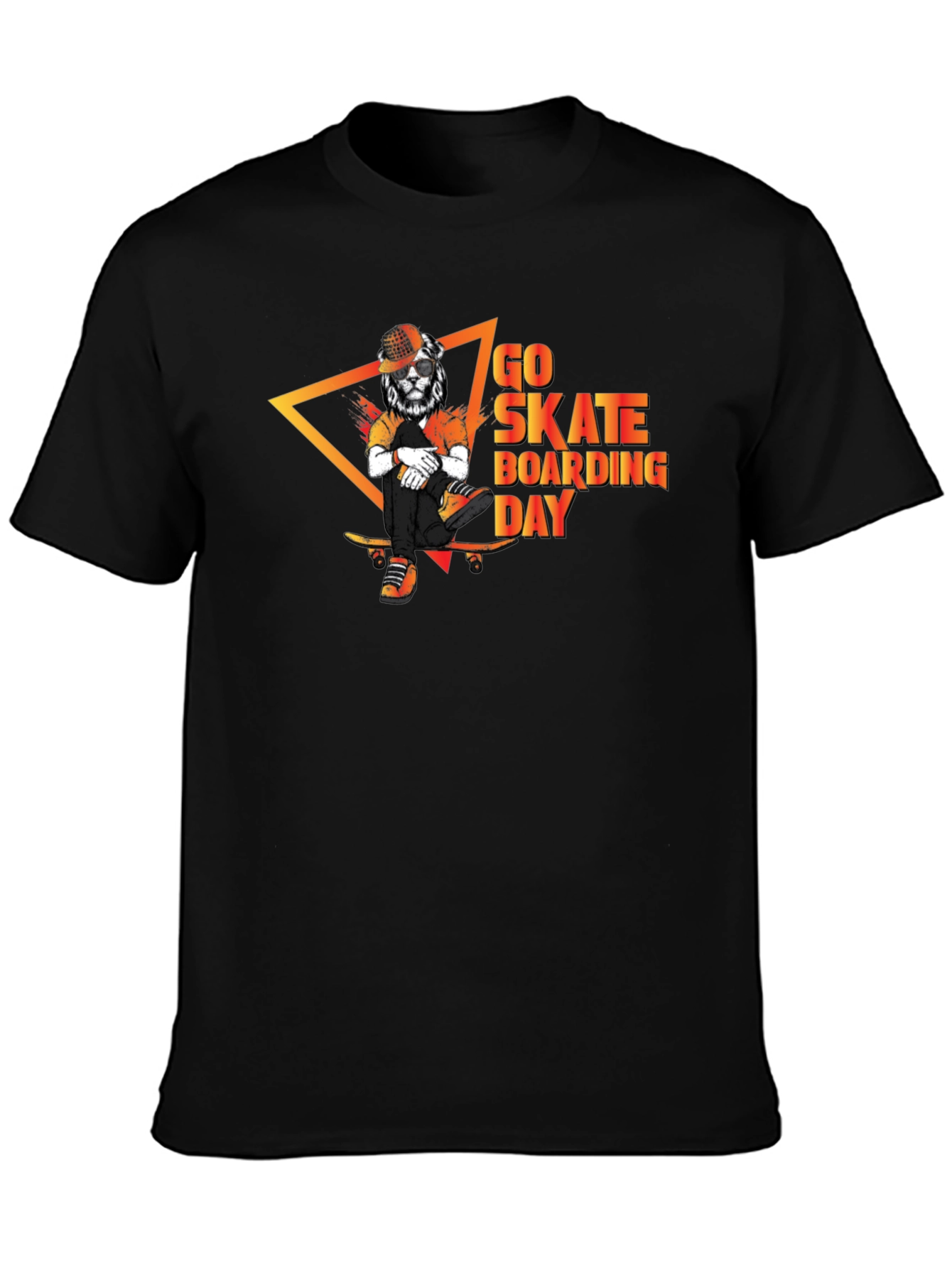 Go Skateboarding Day T-Shirt Lion Skater Graphic Tee