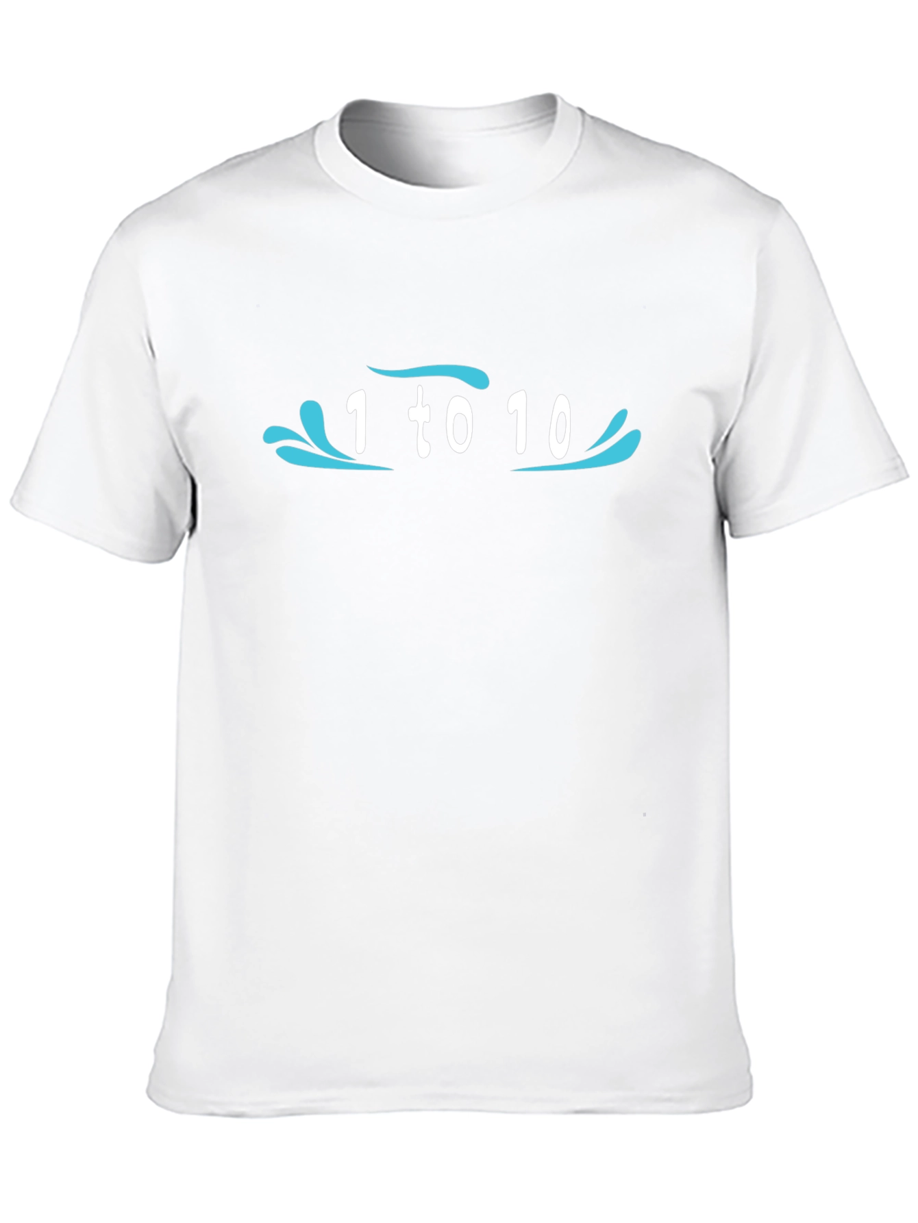 Funny 1 to 10 Wave Design Black T-Shirt