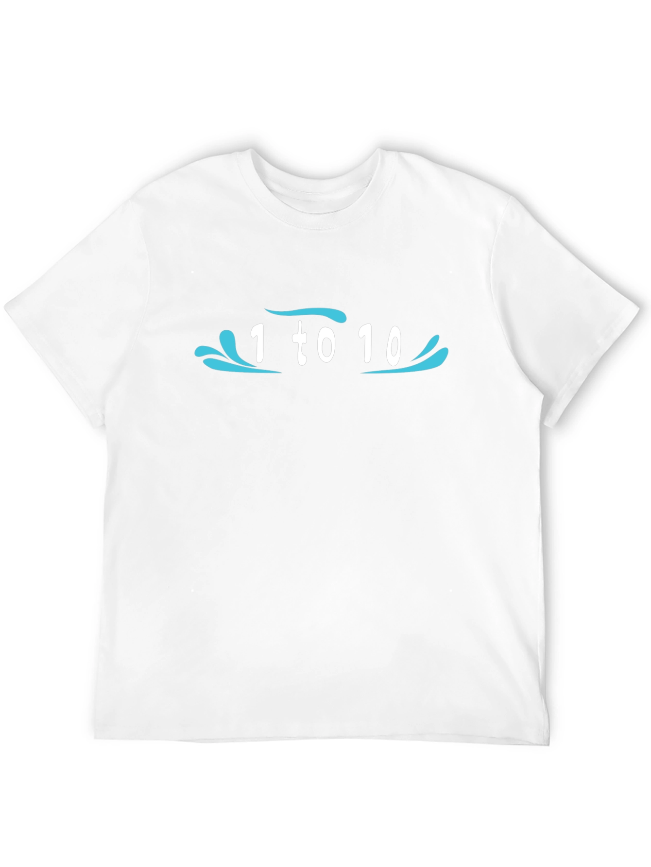Funny 1 to 10 Wave Design Black T-Shirt