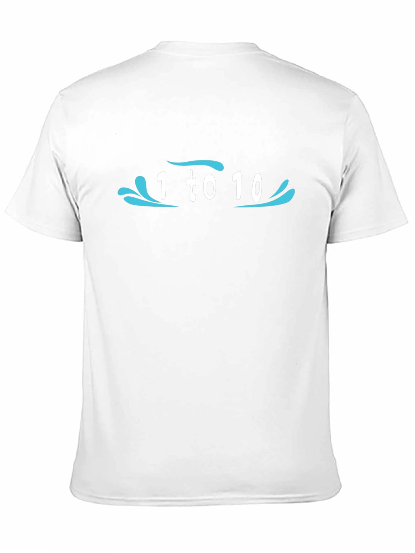 Funny 1 to 10 Wave Design Black T-Shirt