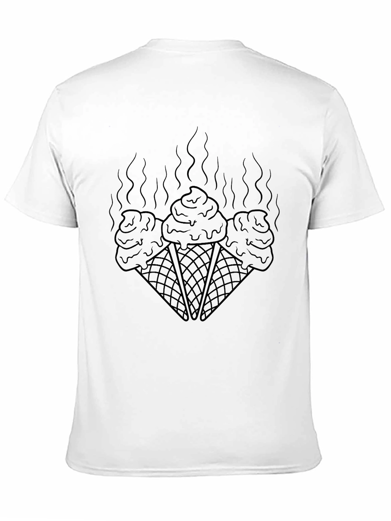Melting Ice Cream Cone Graphic Tee - Black