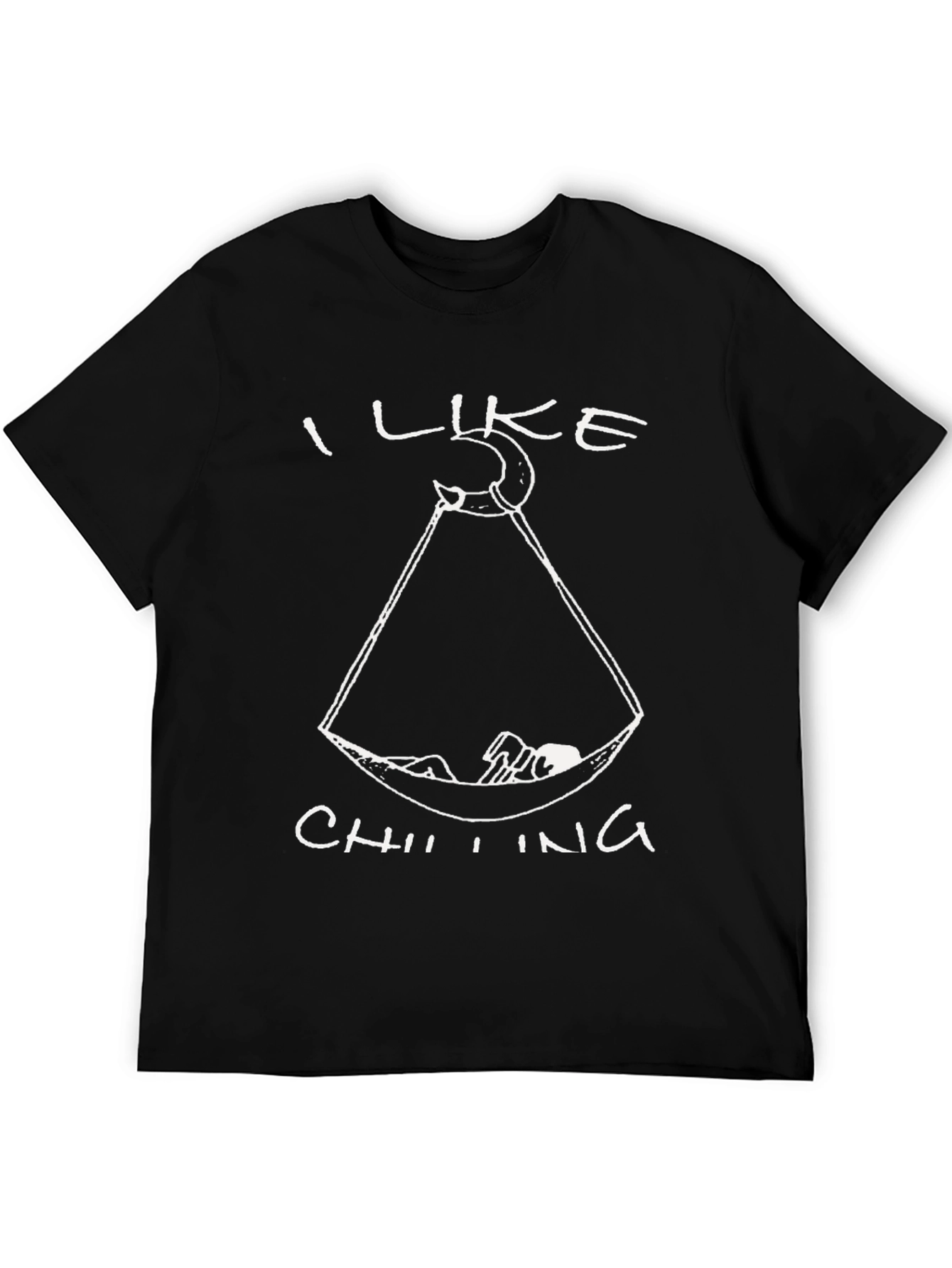 I Like Chilling Black T-Shirt - Hammock Lounging Design