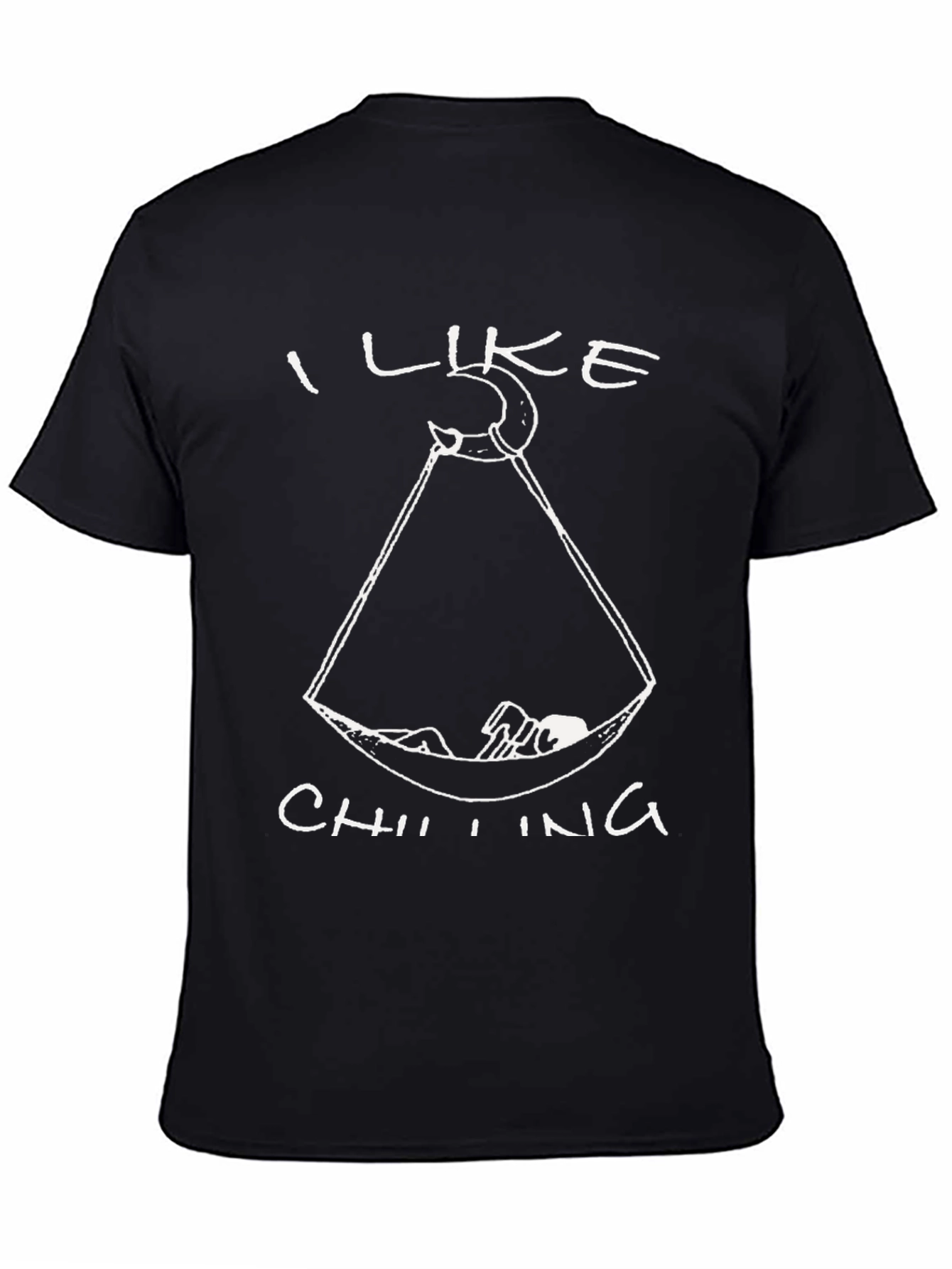 I Like Chilling Black T-Shirt - Hammock Lounging Design