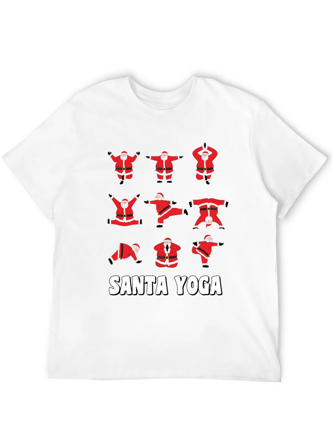 Santa Yoga Graphic Tee - Holiday Fun