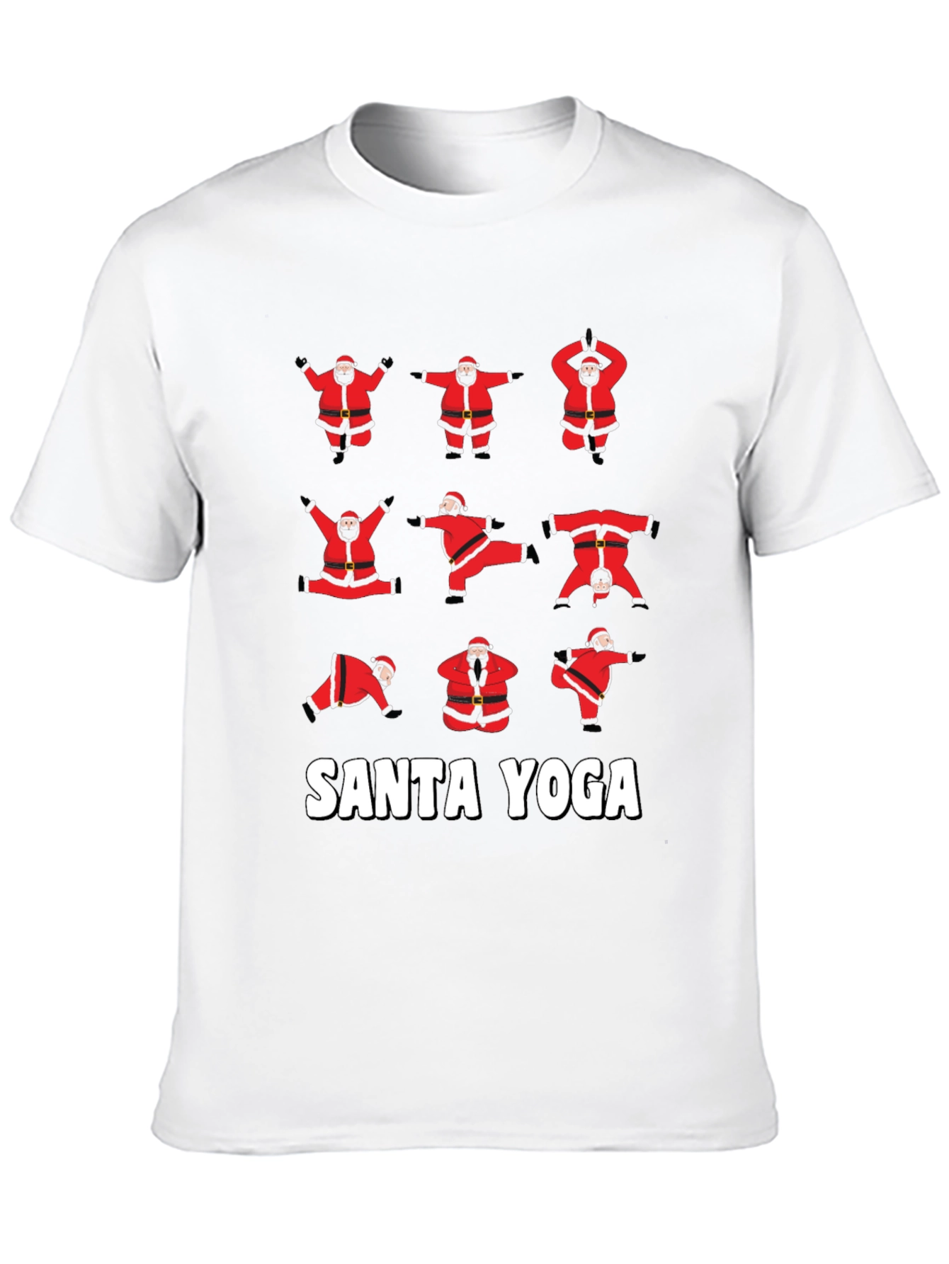 Santa Yoga Graphic Tee - Holiday Fun