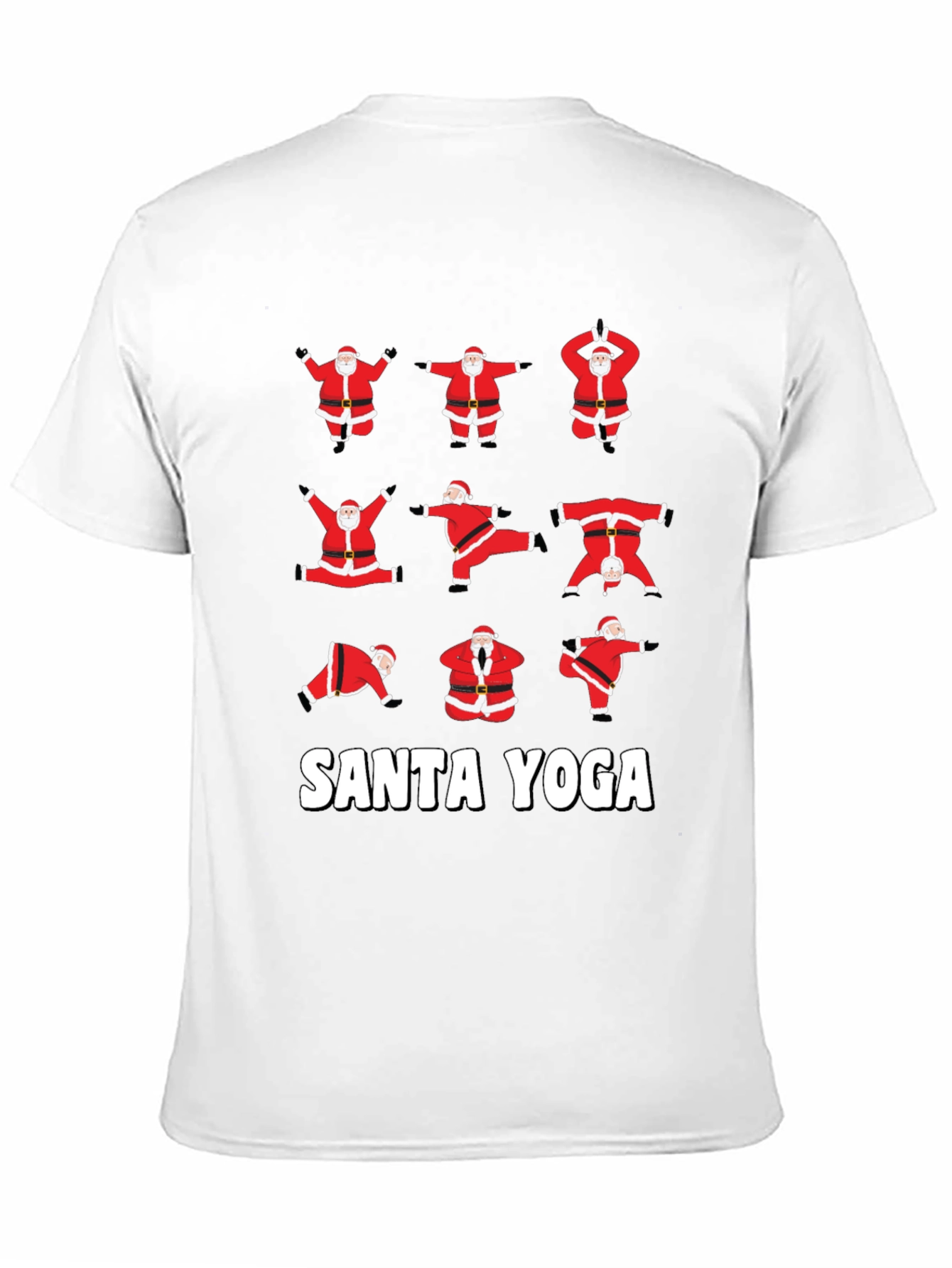 Santa Yoga Graphic Tee - Holiday Fun